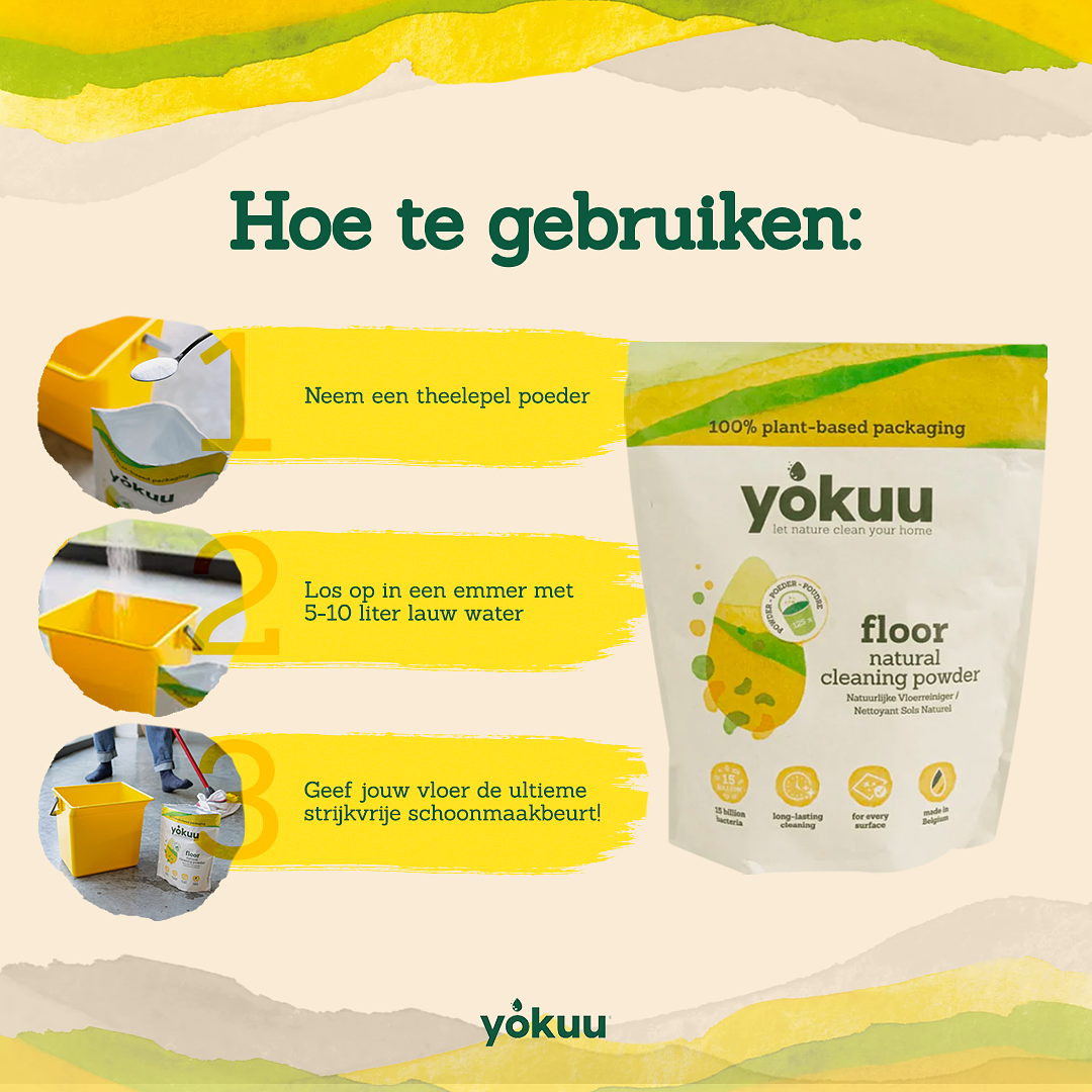 YOKUU Floor cleaner - 500g Floor Soap - Good for 125 Buckets - for all floor types - Zero Waste