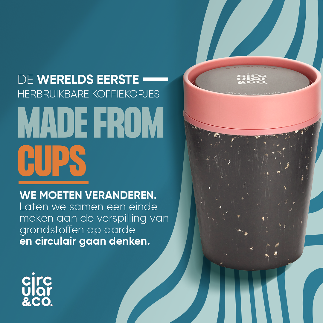 Circular&Co. Koffiebeker To Go - Black and Giggle Pink - 227ml