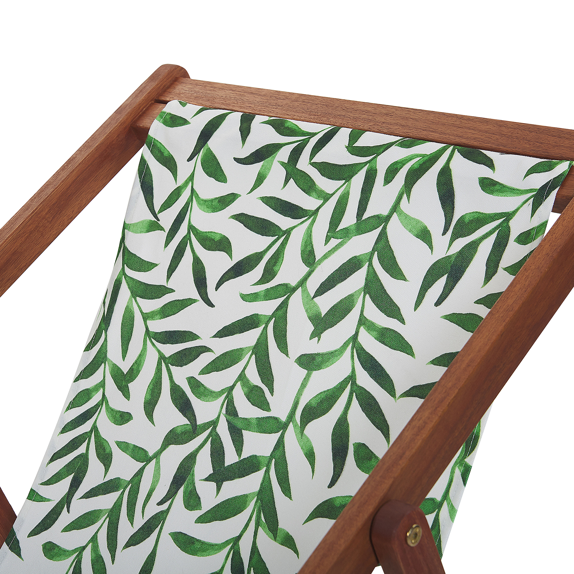Beliani ANZIO/AVELLINO - Ligstoel doek set van 2 - Groen Patroon - Polyester