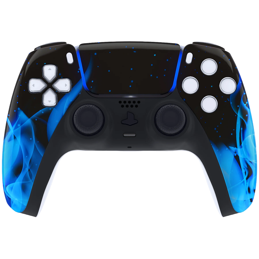 Clever Gaming Clever PS5 Draadloze Dualsense Controller  – Blue Flame Custom