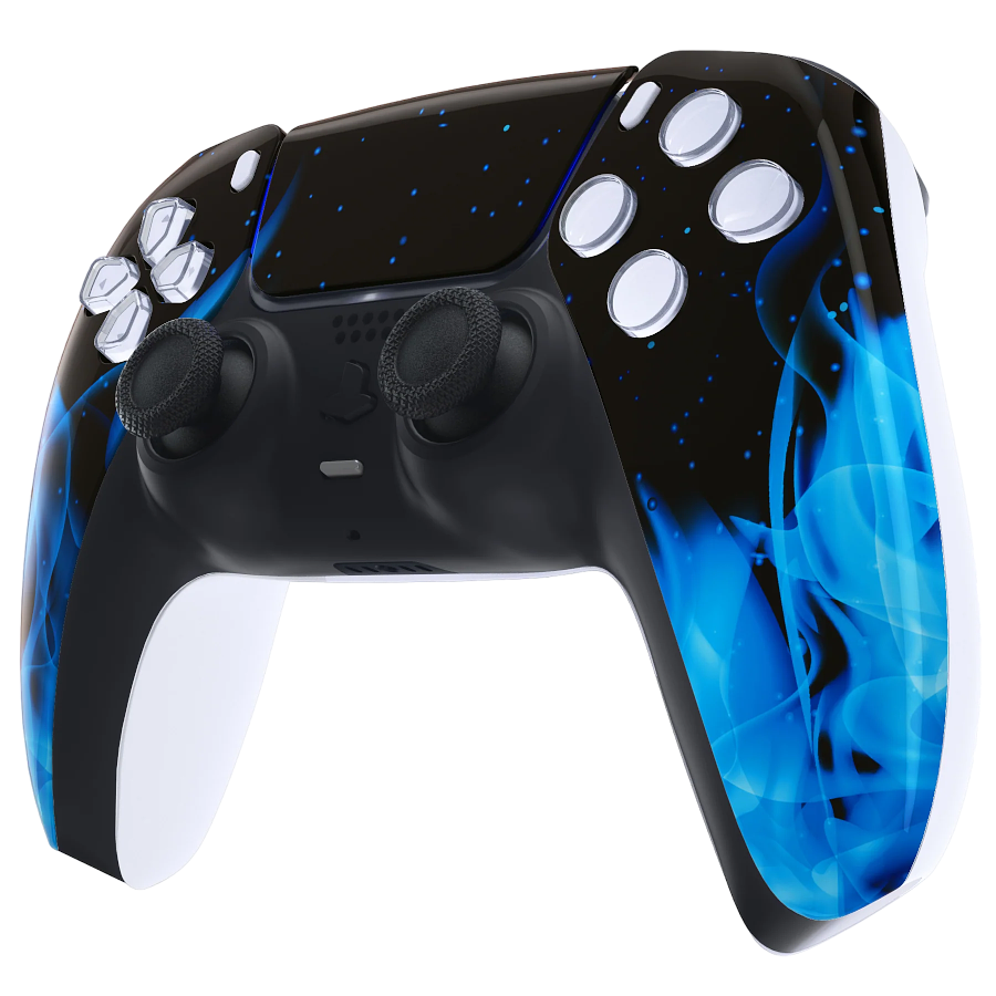 Clever Gaming Clever PS5 Draadloze Dualsense Controller  – Blue Flame Custom