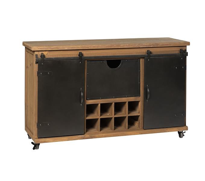 Rootsmann Dressoir met schuifdeur en wijnrek | Bruin