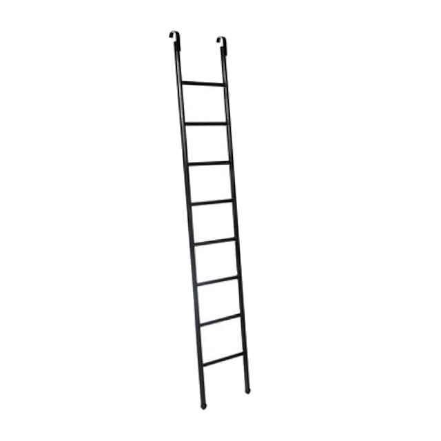 Rootsmann Industriële ladder met stang | Zwart