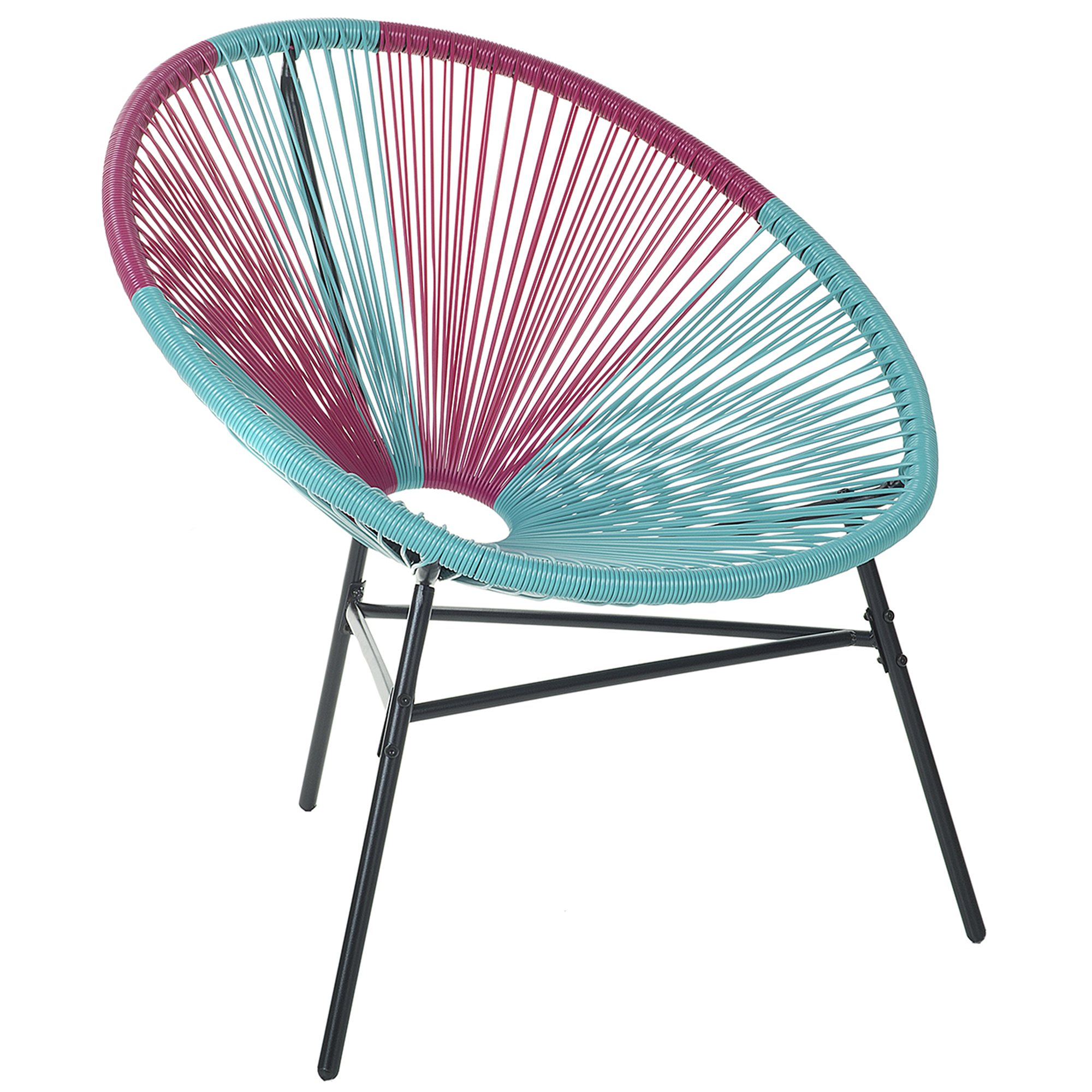 Beliani ACAPULCO  - Tuinstoel set van 2 - Roze/Turquoise - PE rotan