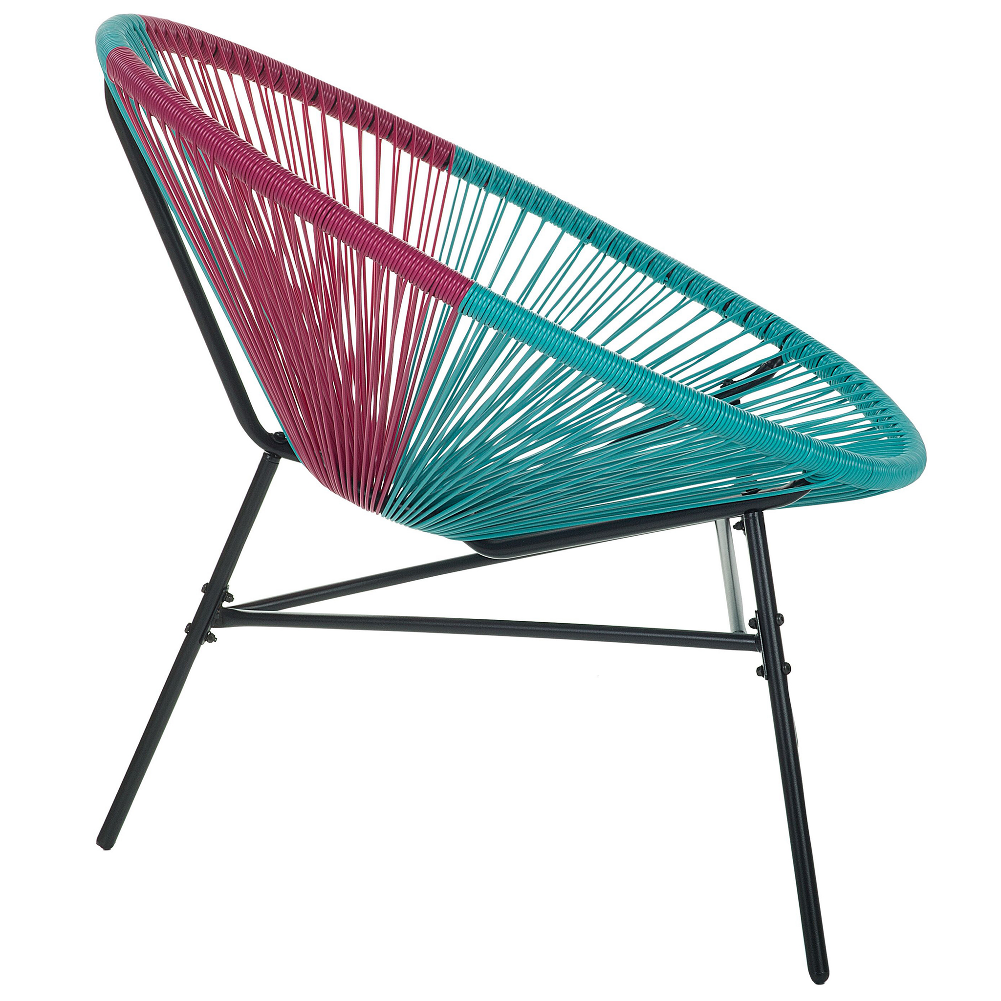 Beliani ACAPULCO  - Tuinstoel set van 2 - Roze/Turquoise - PE rotan