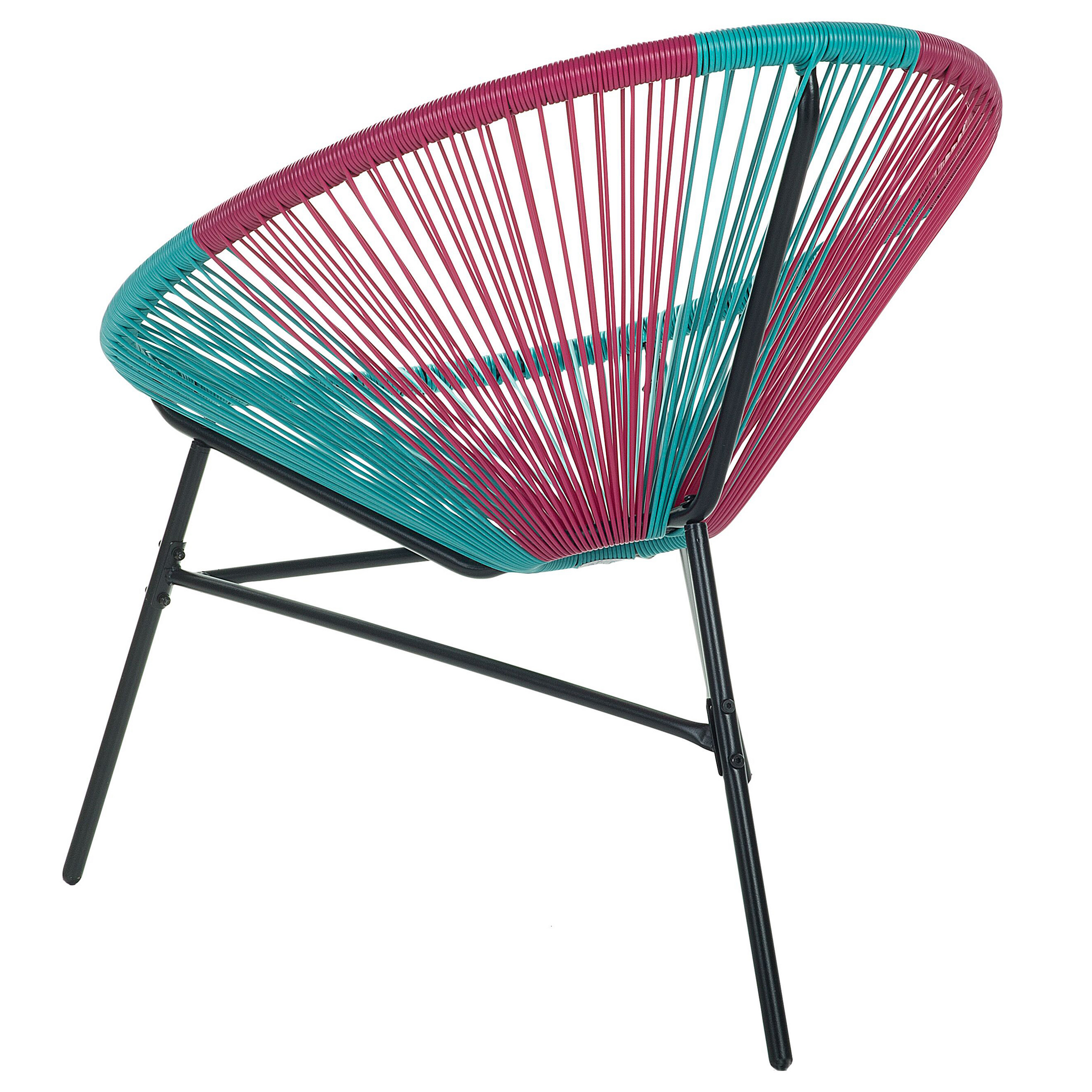 Beliani ACAPULCO  - Tuinstoel set van 2 - Roze/Turquoise - PE rotan