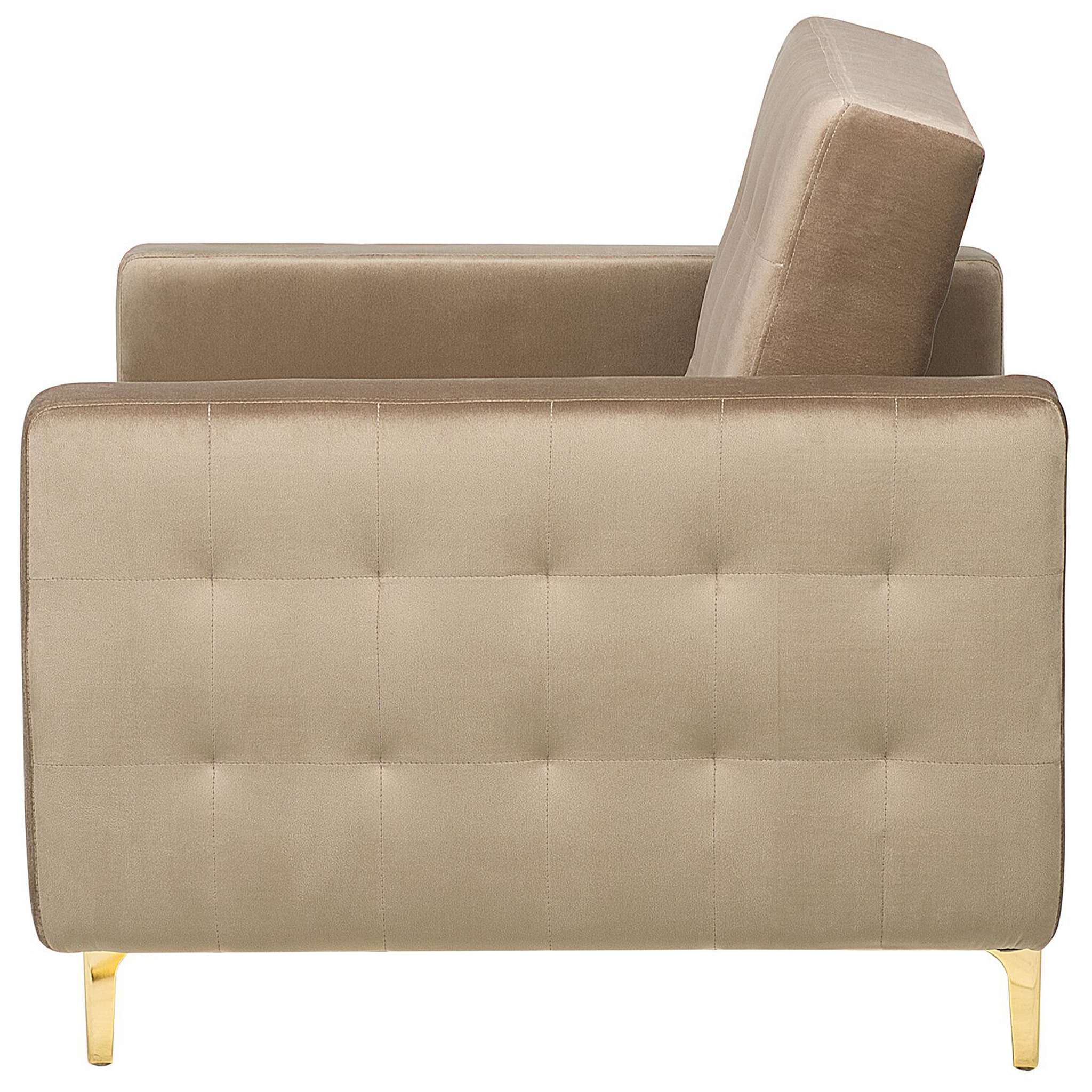 Beliani ABERDEEN - Chesterfield fauteuil - Beige - Fluweel