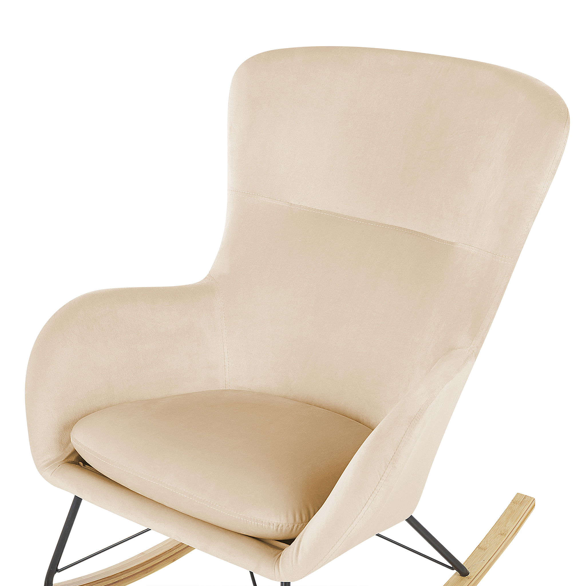 Beliani ELLAN - Schommelstoel - Beige - Fluweel