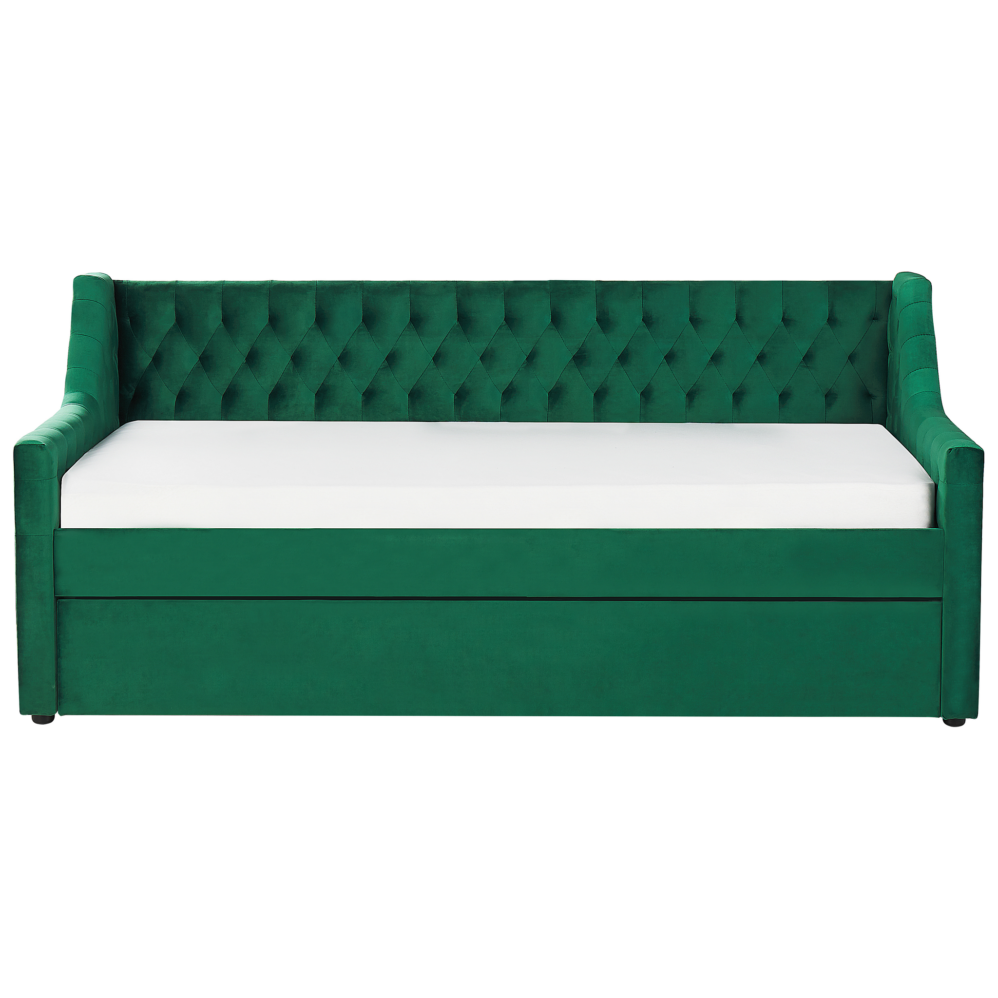 Beliani MONTARGIS - Onderschuifbed - Groen - 90 x 200 cm - Fluweel