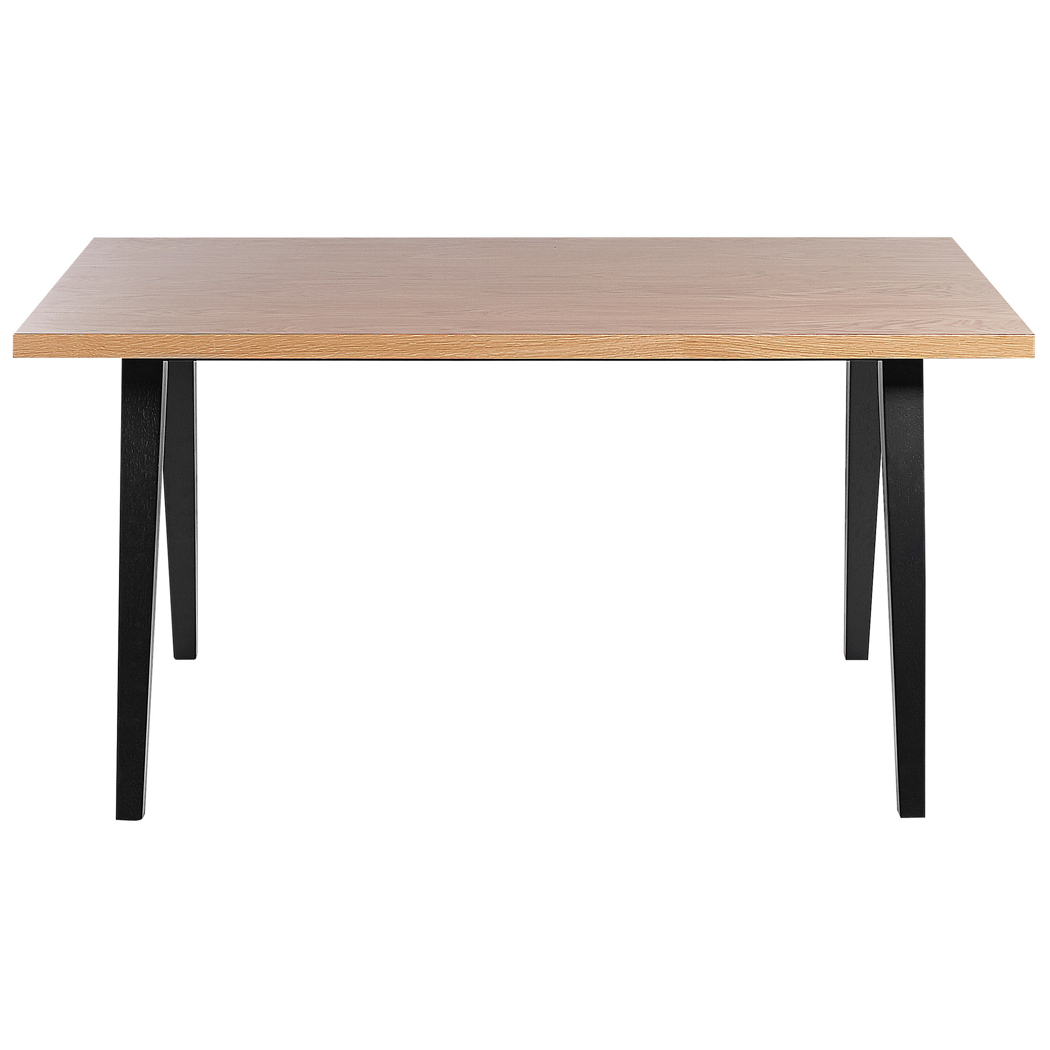 Beliani LENISTER - Eettafel - Zwart/Lichte houtkleur - 90 x 150 cm - MDF