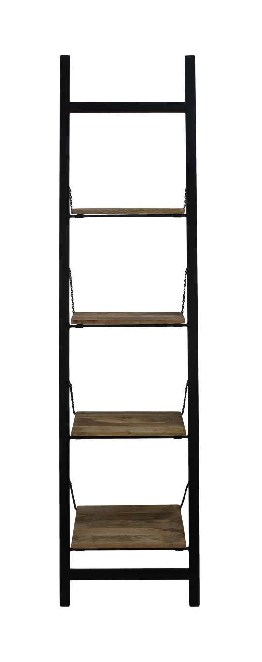 HSM Collection HSM Collection-Decoratieve Ladder -55x40x220-Zwart/Naturel-Mango/Metaal