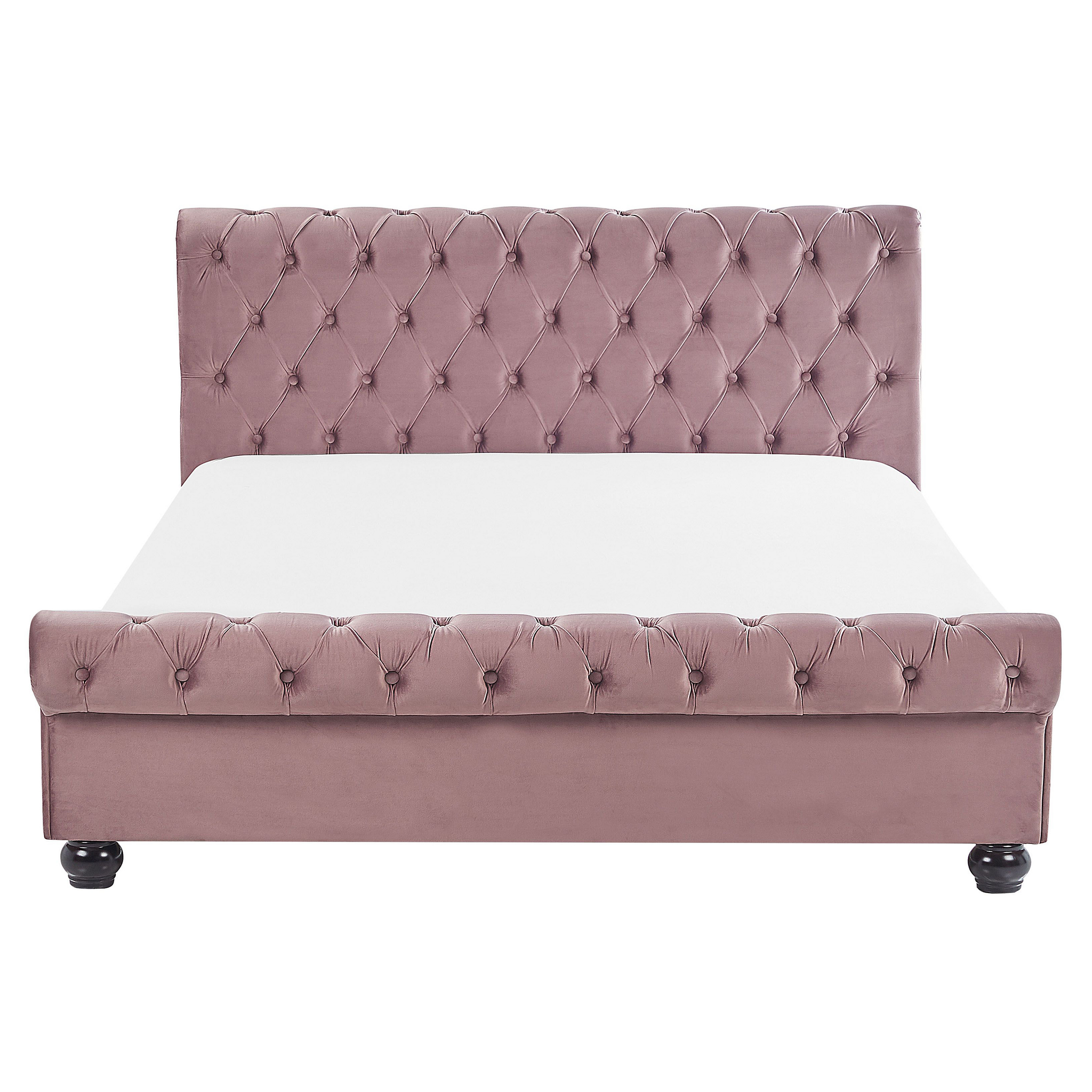 Beliani AVALLON - Waterbed - Roze - 160 x 200 cm - Fluweel