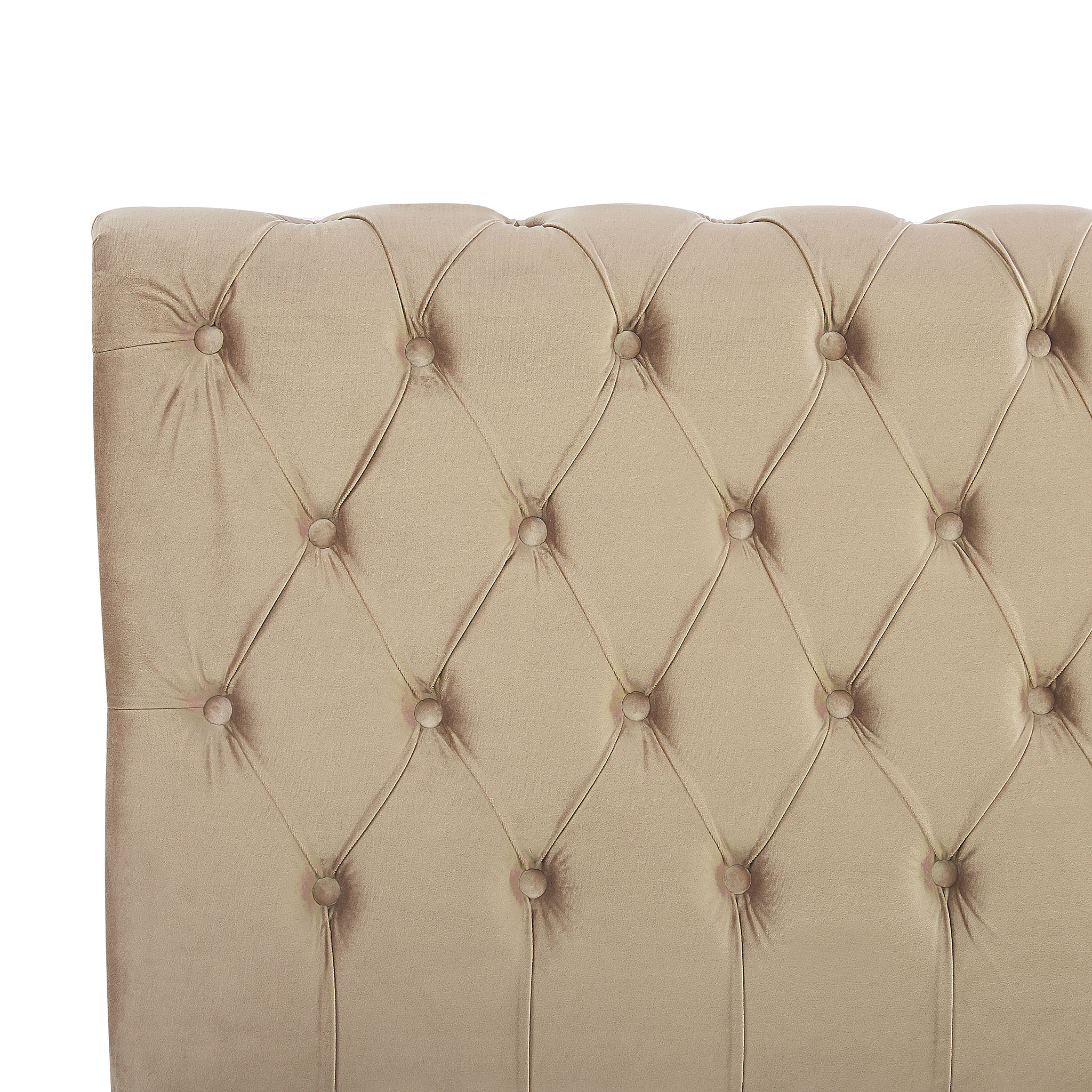 Beliani AVALLON - Waterbed - Beige - 180 x 200 cm - Fluweel