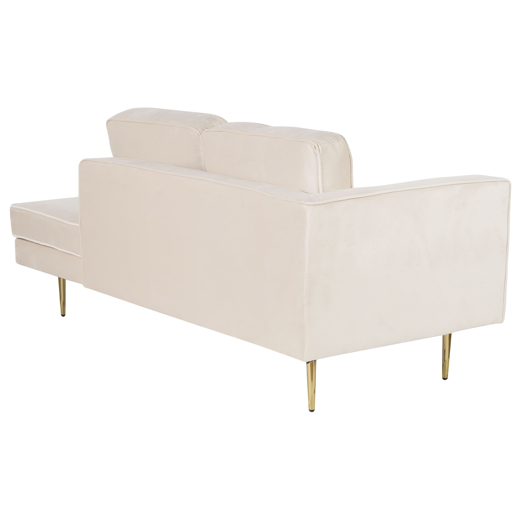 Beliani MIRAMAS - Chaise longue - Beige - Linkerzijde - Fluweel