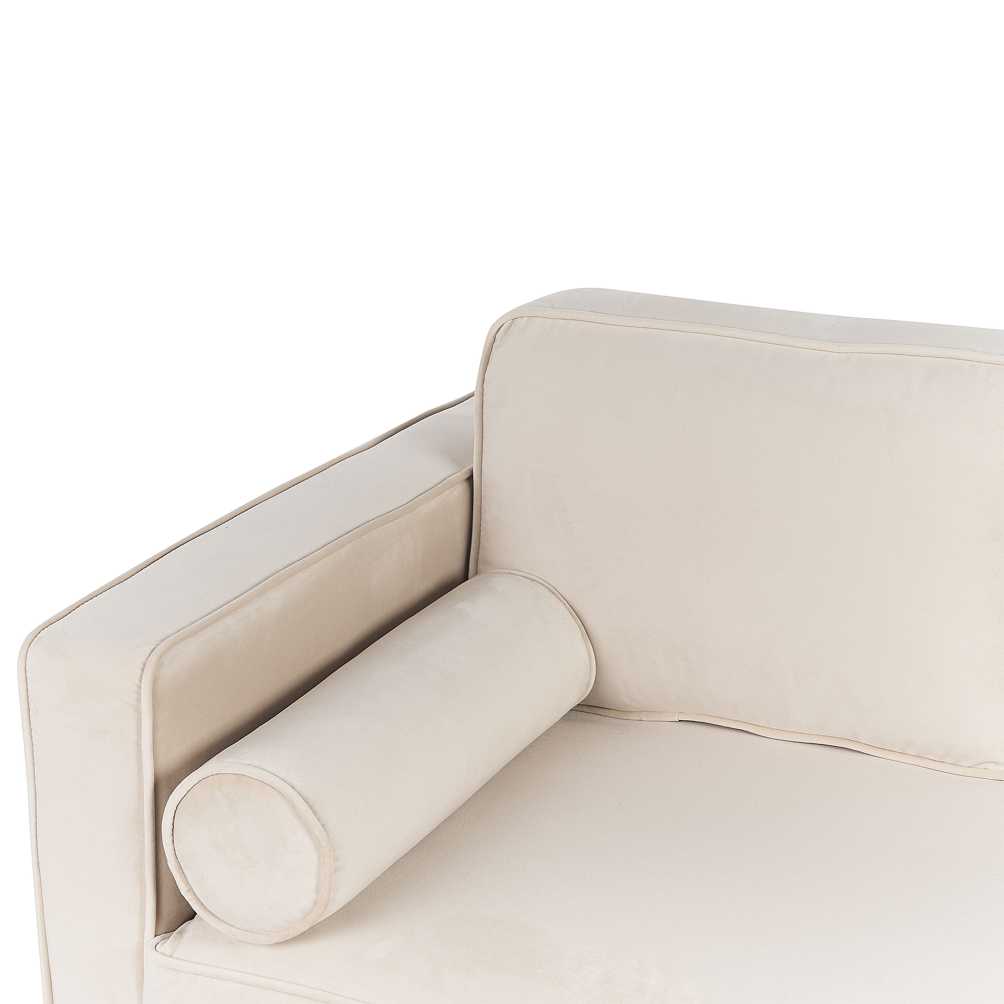 Beliani MIRAMAS - Chaise longue - Beige - Linkerzijde - Fluweel