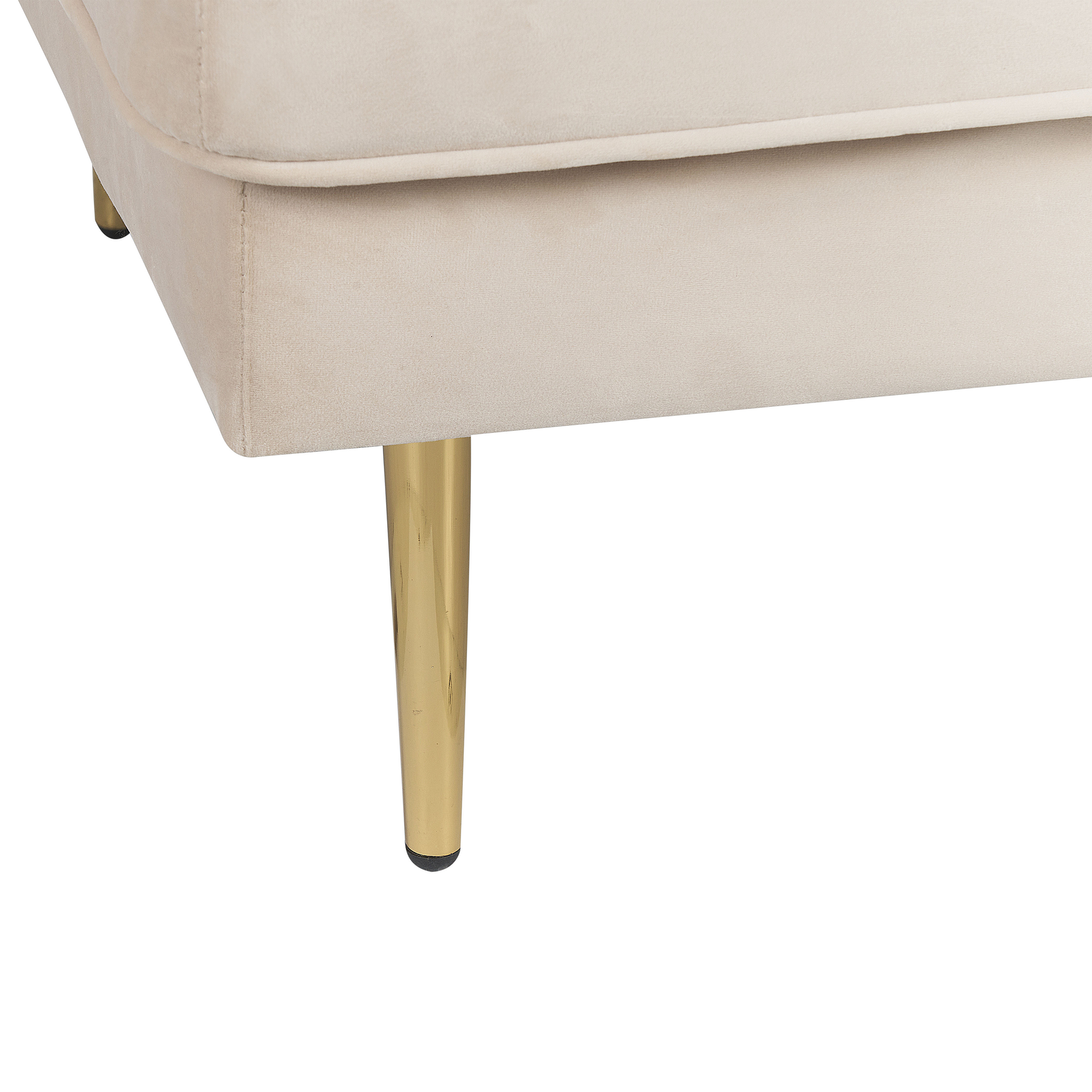 Beliani MIRAMAS - Chaise longue - Beige - Linkerzijde - Fluweel