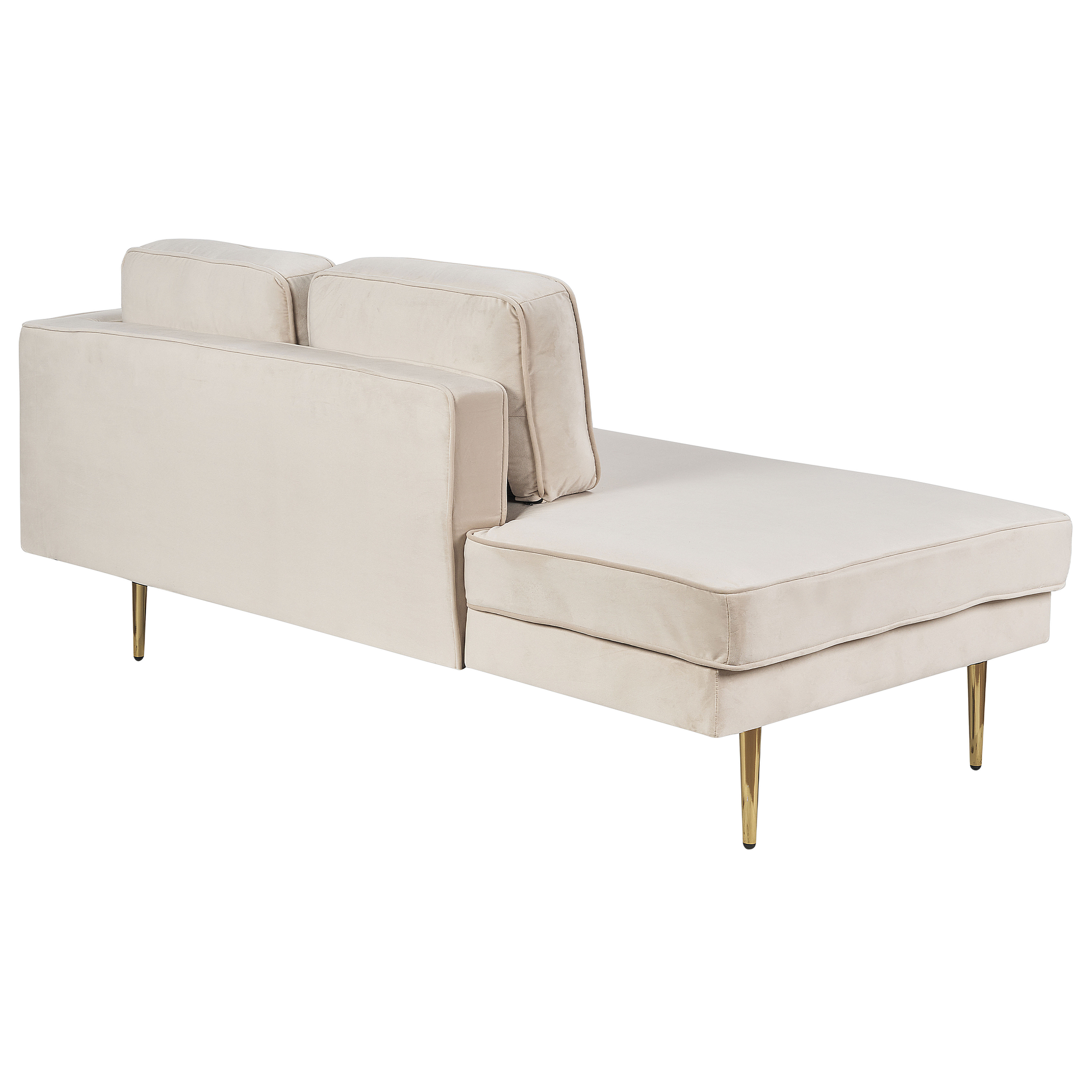 Beliani MIRAMAS - Chaise longue - Beige - Rechterzijde - Fluweel