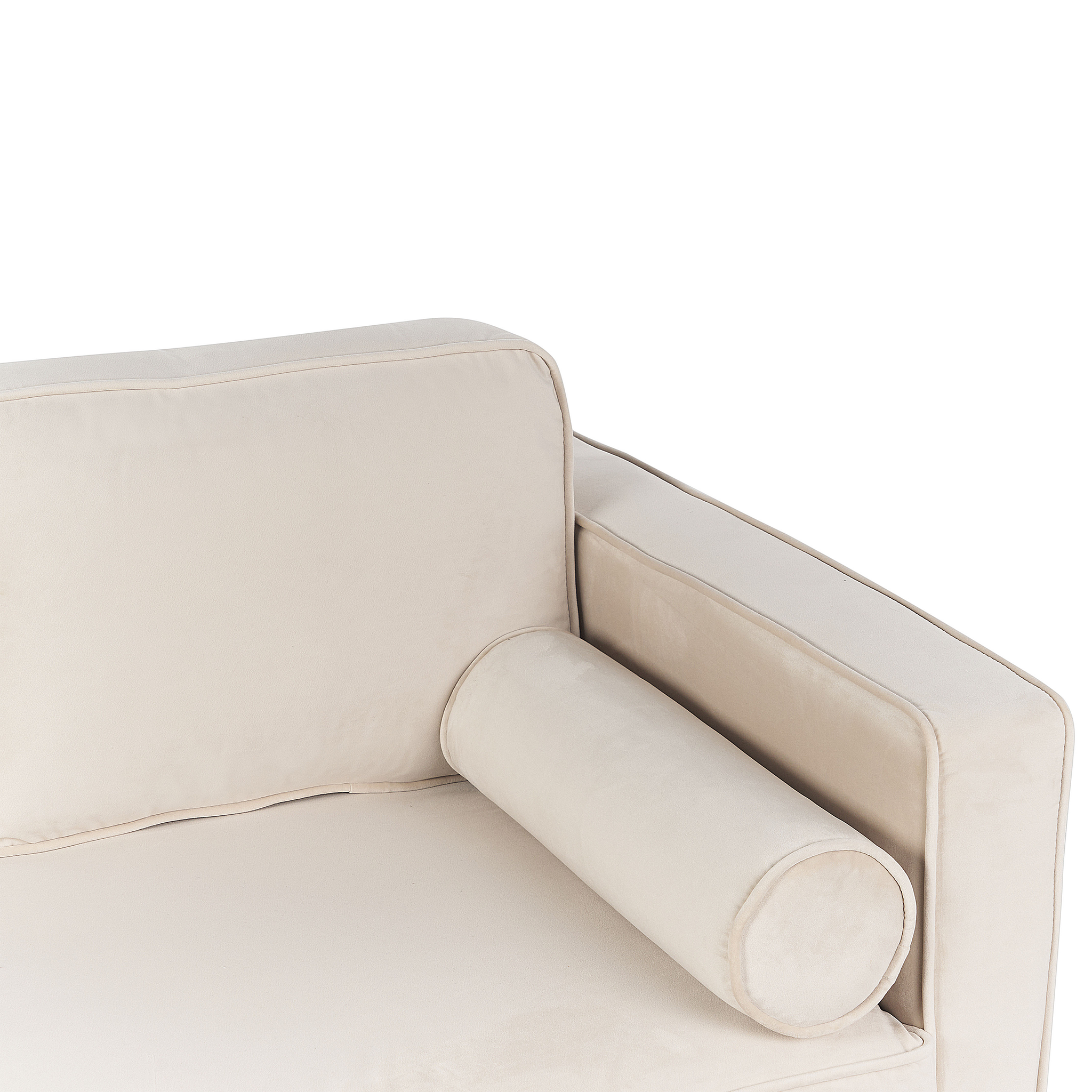 Beliani MIRAMAS - Chaise longue - Beige - Rechterzijde - Fluweel