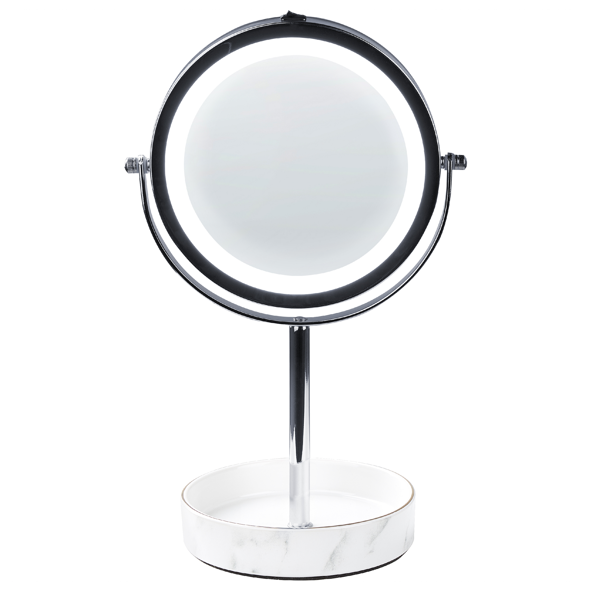Beliani SAVOIE - Make-up spiegel - Zilver/Wit - IJzer