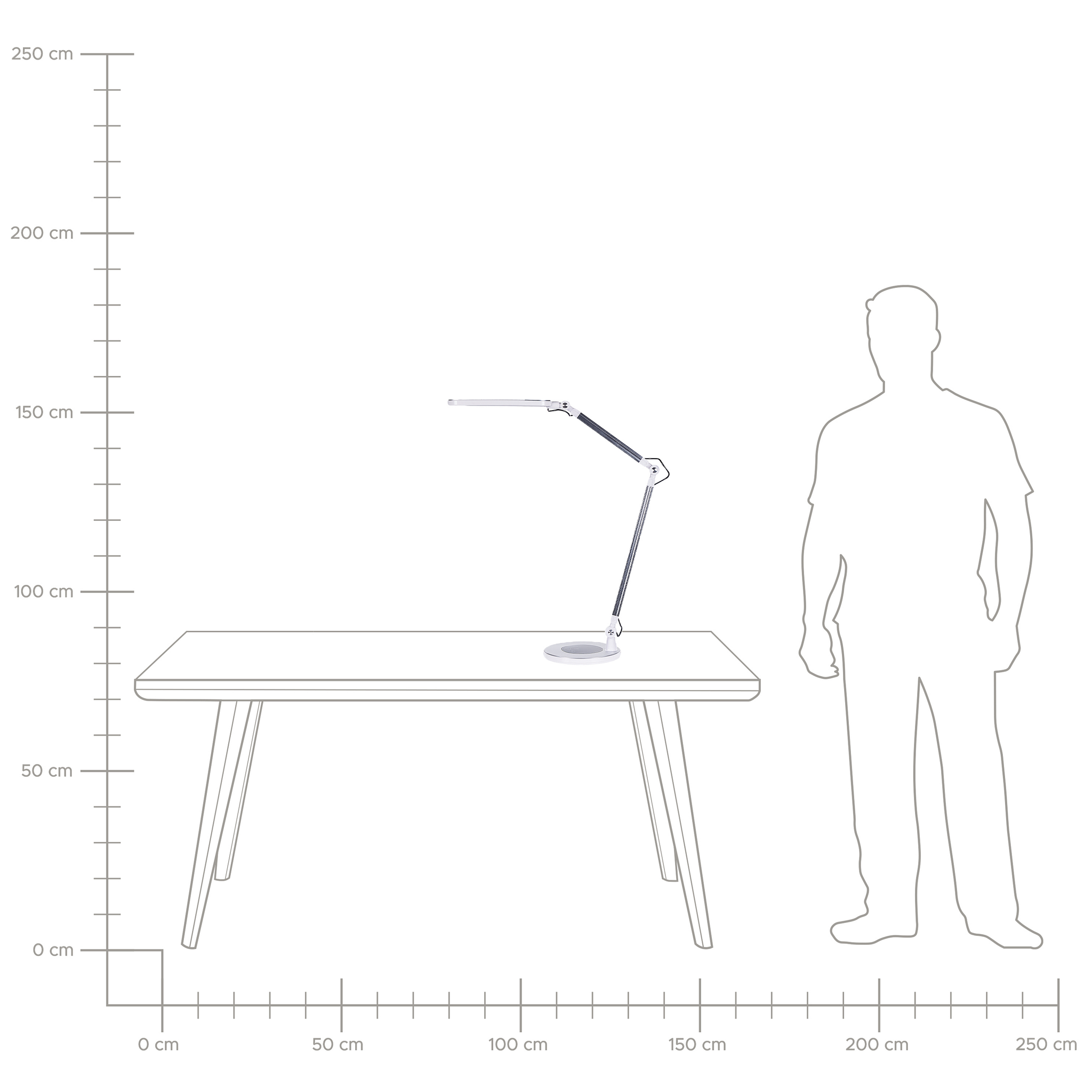 Beliani GRUS - Bureaulamp - Zilver - Aluminium