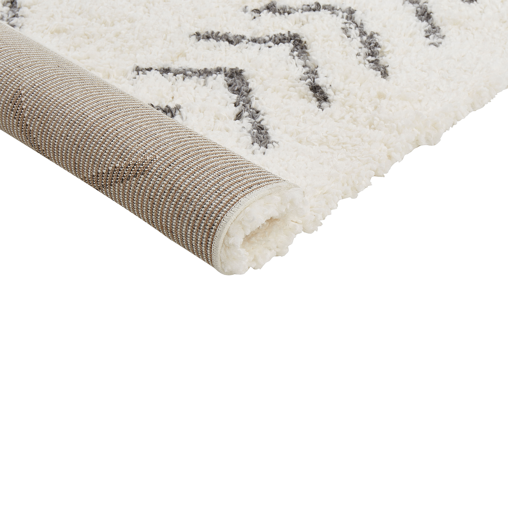 Beliani AYRUM - Shaggy tapijt - Beige/Grijs - 200 x 300 cm - Polypropyleen