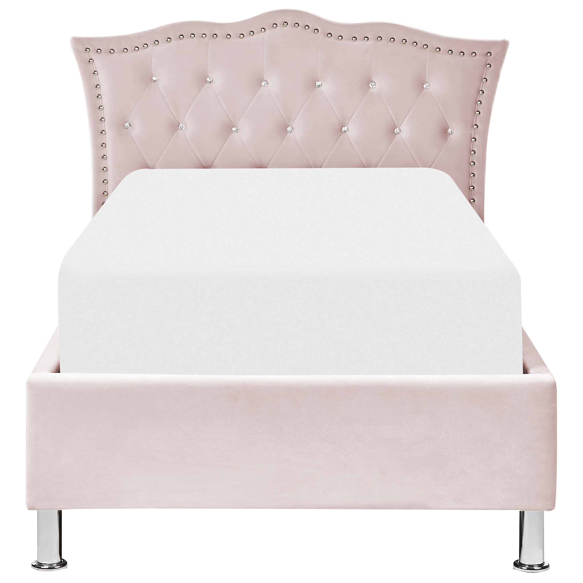 Beliani METZ - Bed met opbergruimte - Roze - 90 x 200 cm - Fluweel