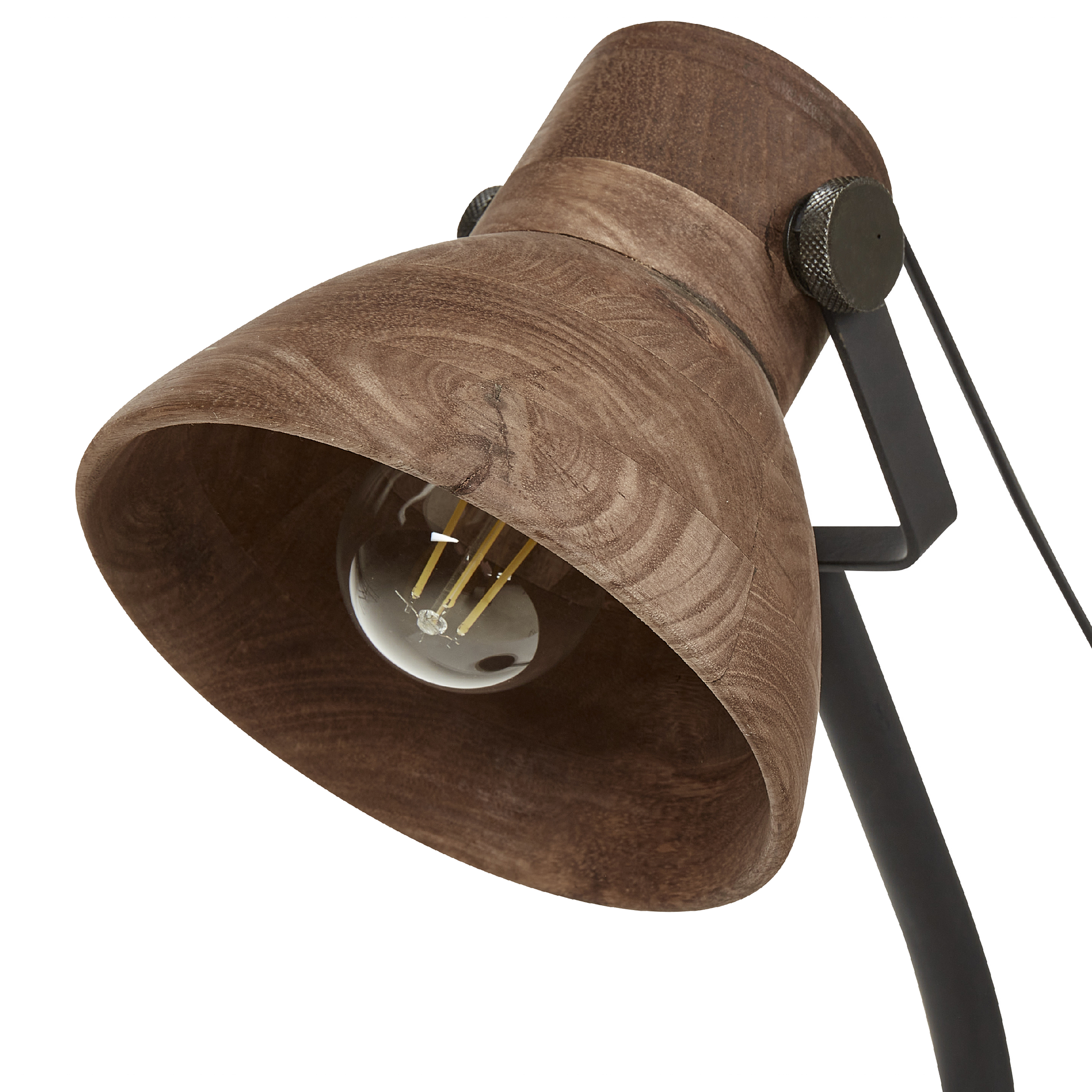Beliani KOLAR - Bureaulamp - Donkere houtkleur - Mangohout