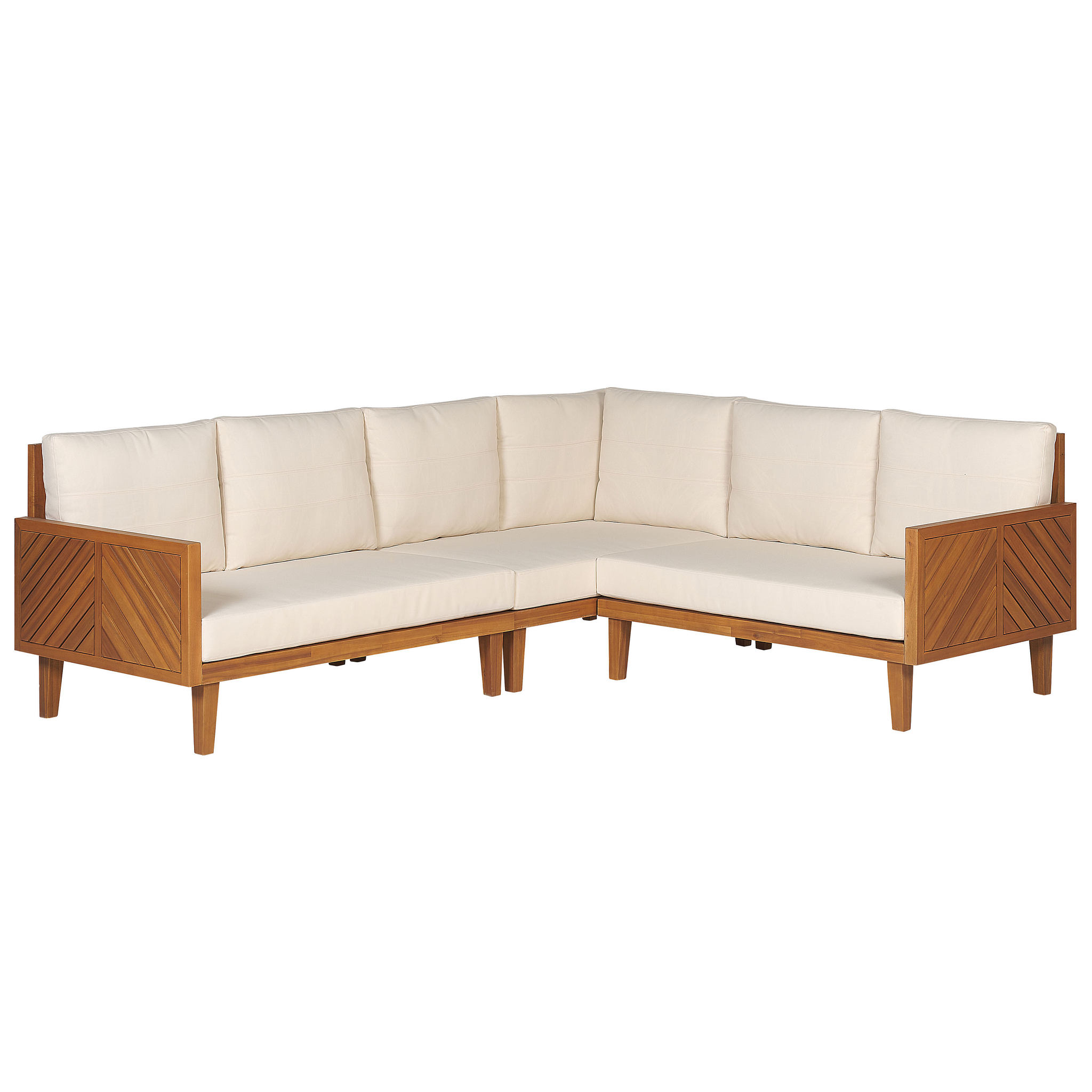 Beliani BARATTI - Loungeset voor 4 - Lichte houtkleur/Beige - Acaciahout