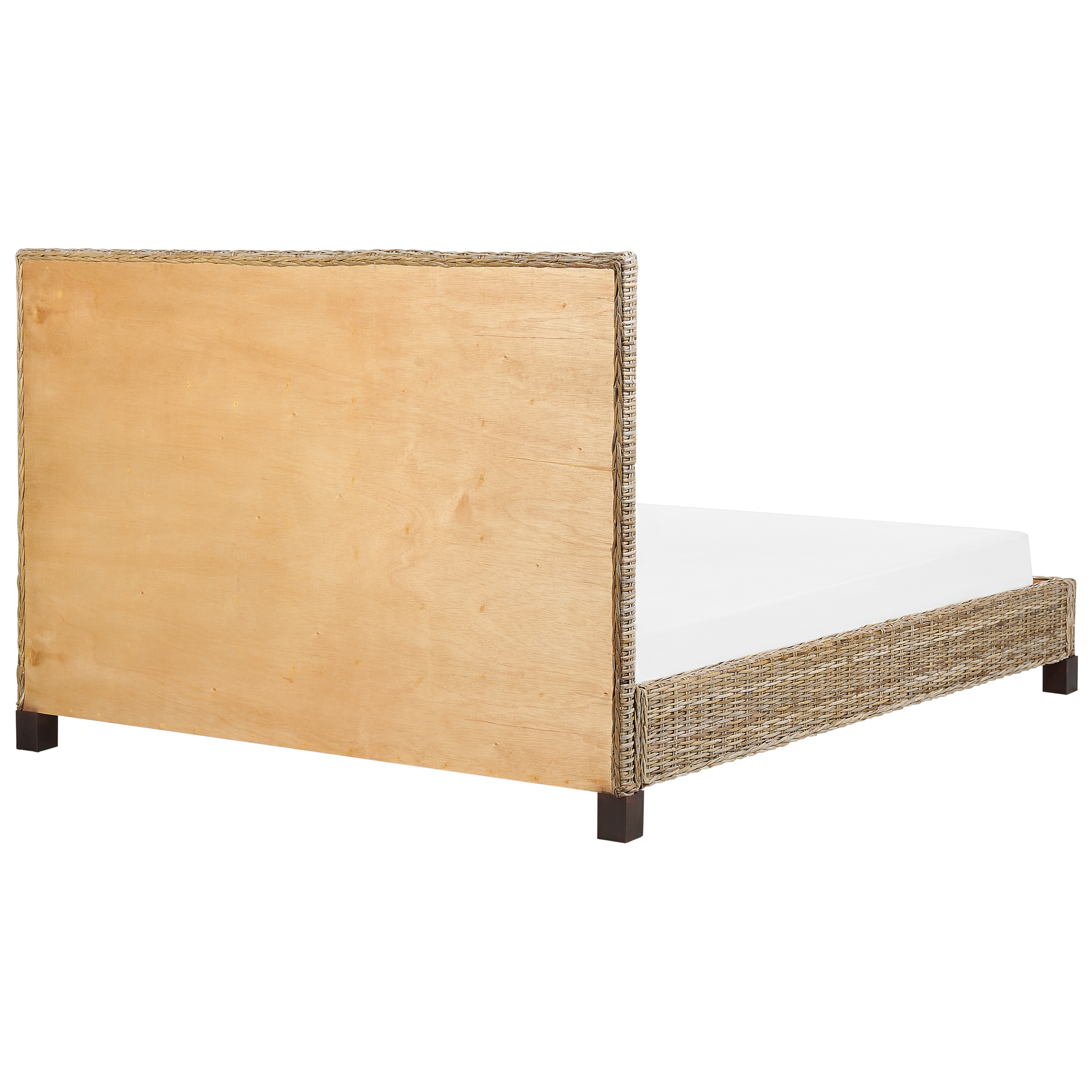 Beliani SALBRIS - Tweepersoonsbed - Lichtbruin - 160 x 200 cm -  Rotan