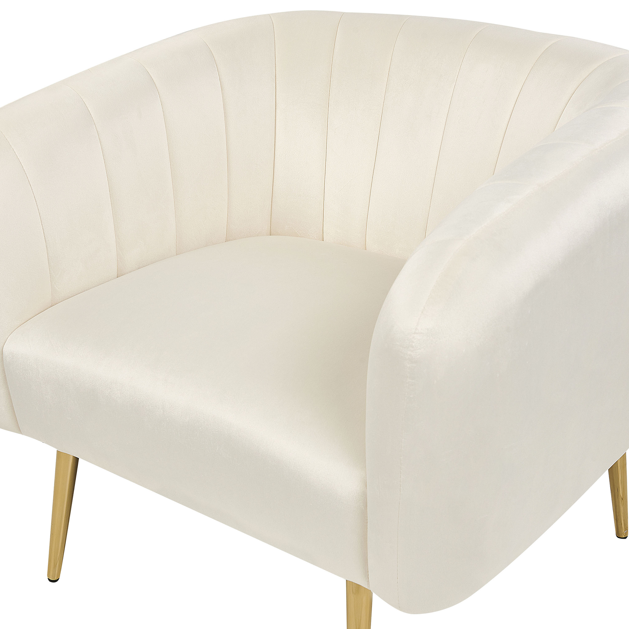 Beliani LACONIA - Fauteuil - Beige - Fluweel