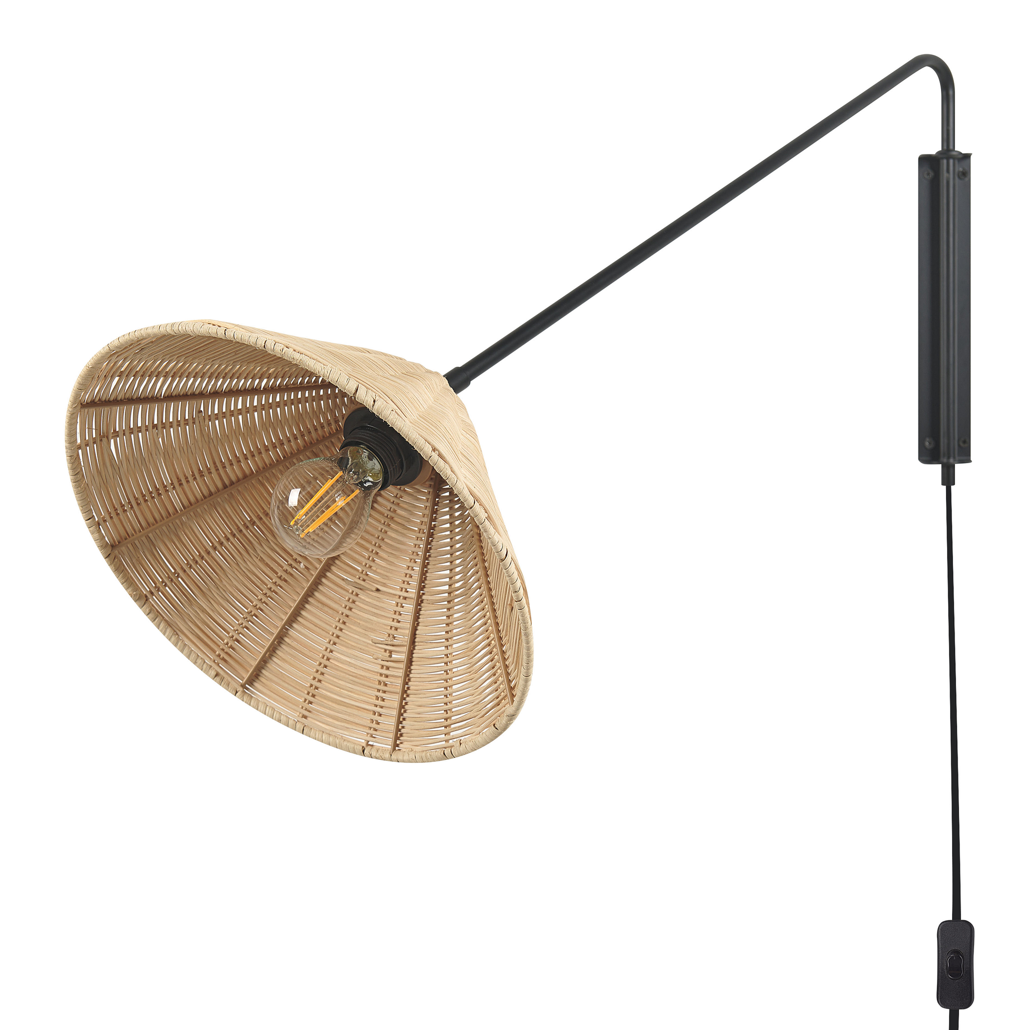 Beliani PALENA - Wandlamp - Natuurlijk - Rotan