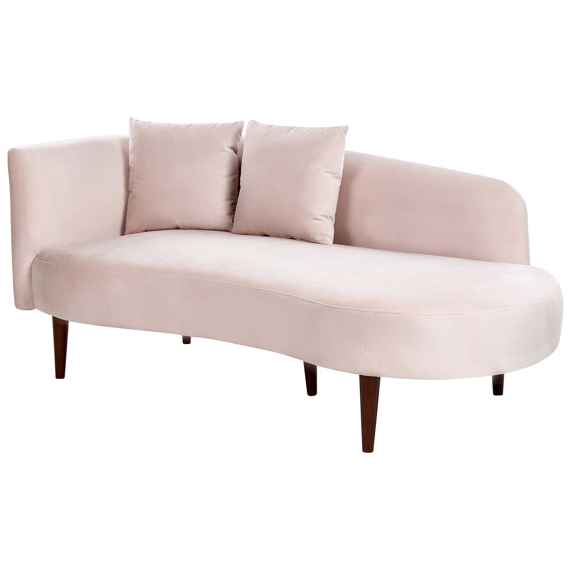 Beliani CHAUMONT - Chaise longue - Roze - Rechterzijde -  Fluweel