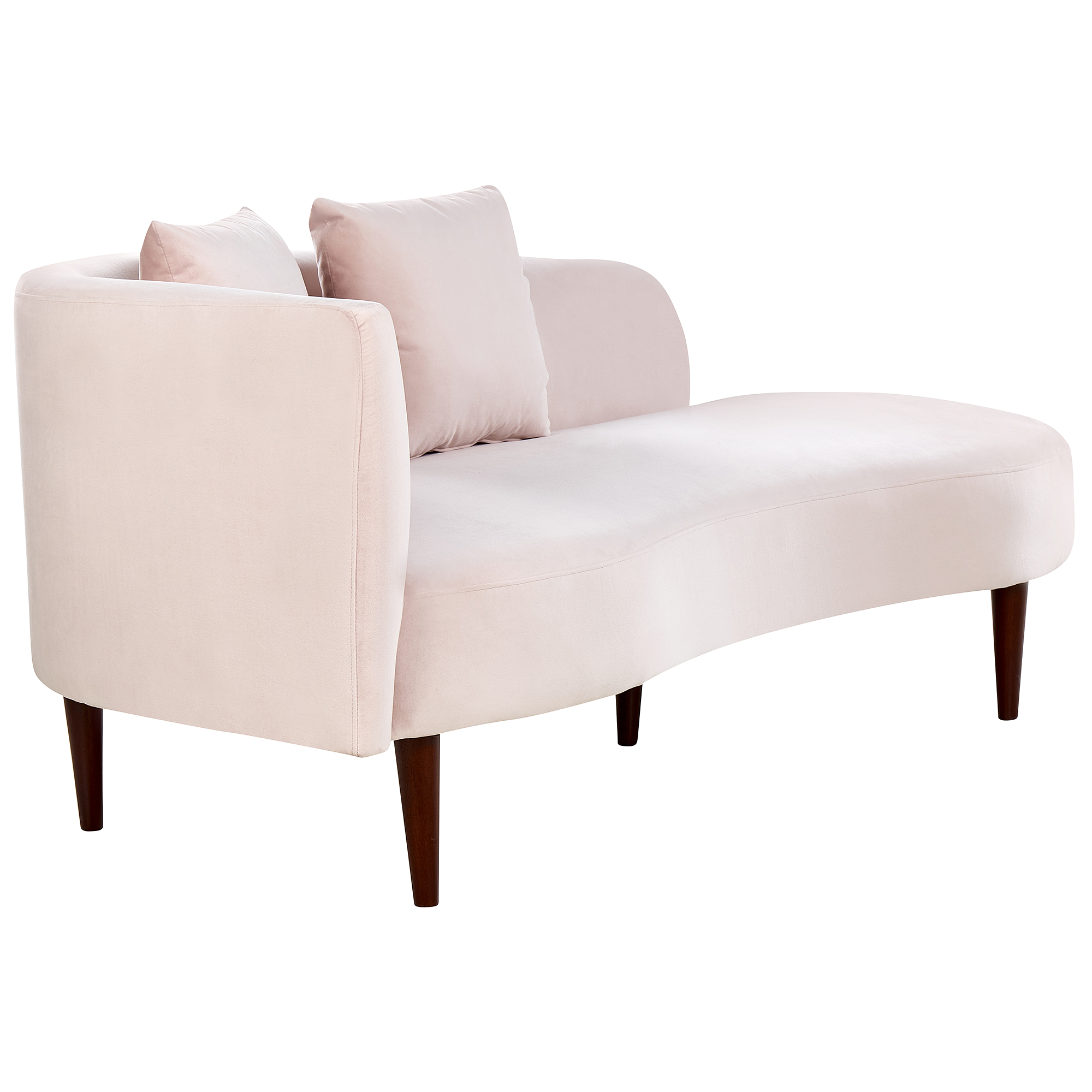 Beliani CHAUMONT - Chaise longue - Roze - Rechterzijde -  Fluweel