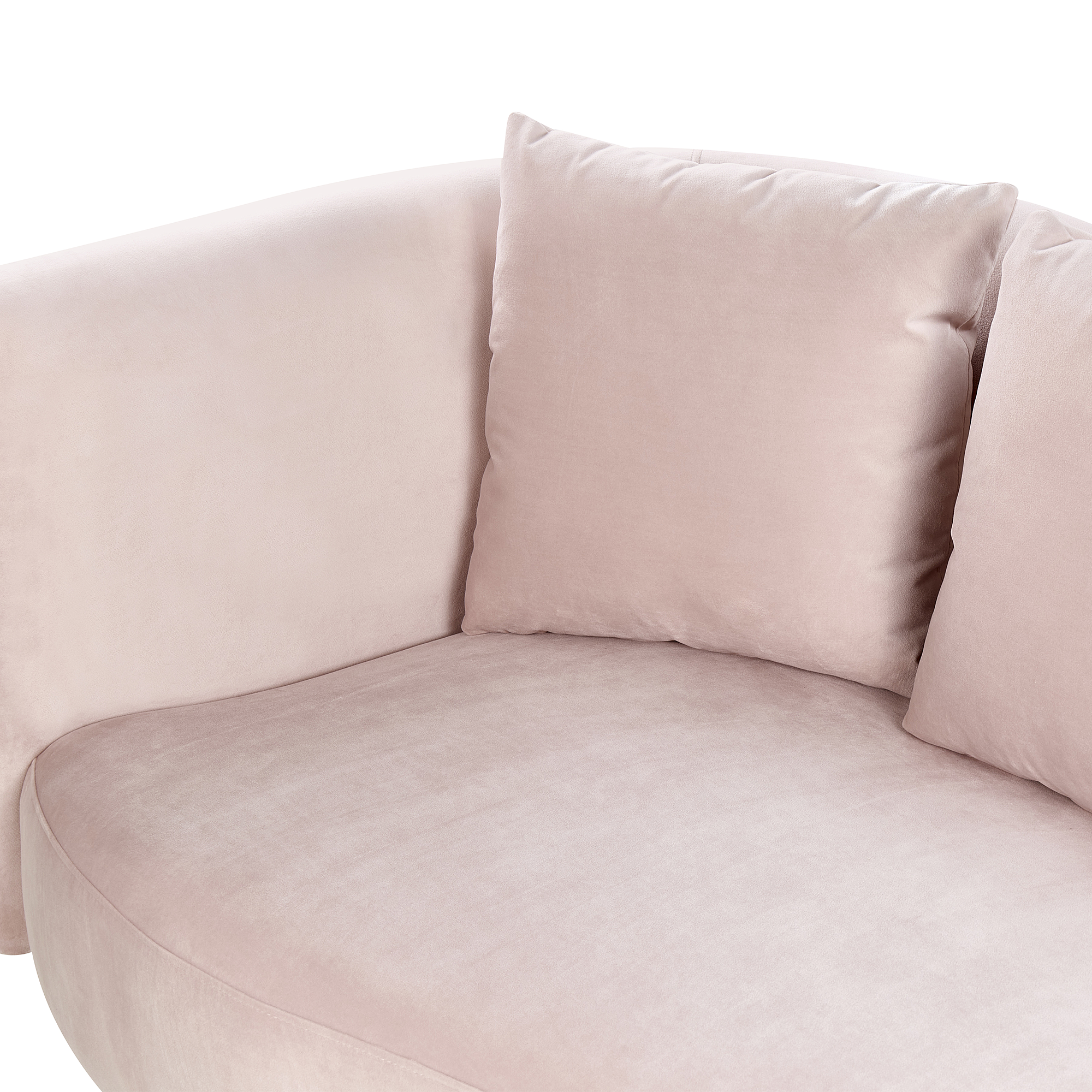 Beliani CHAUMONT - Chaise longue - Roze - Rechterzijde -  Fluweel