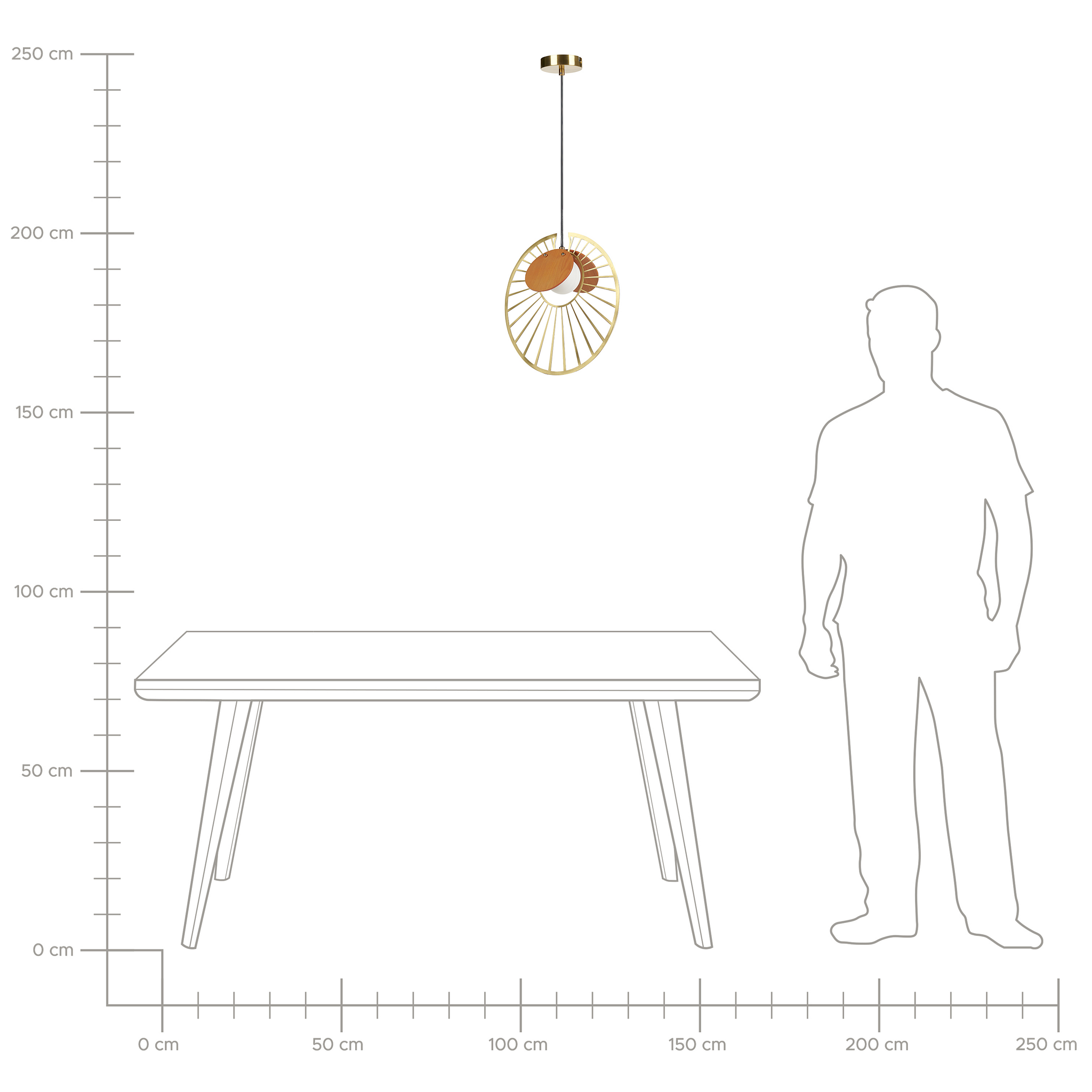 Beliani BARDO - Hanglamp - Goud/Lichtbruin - Metaal