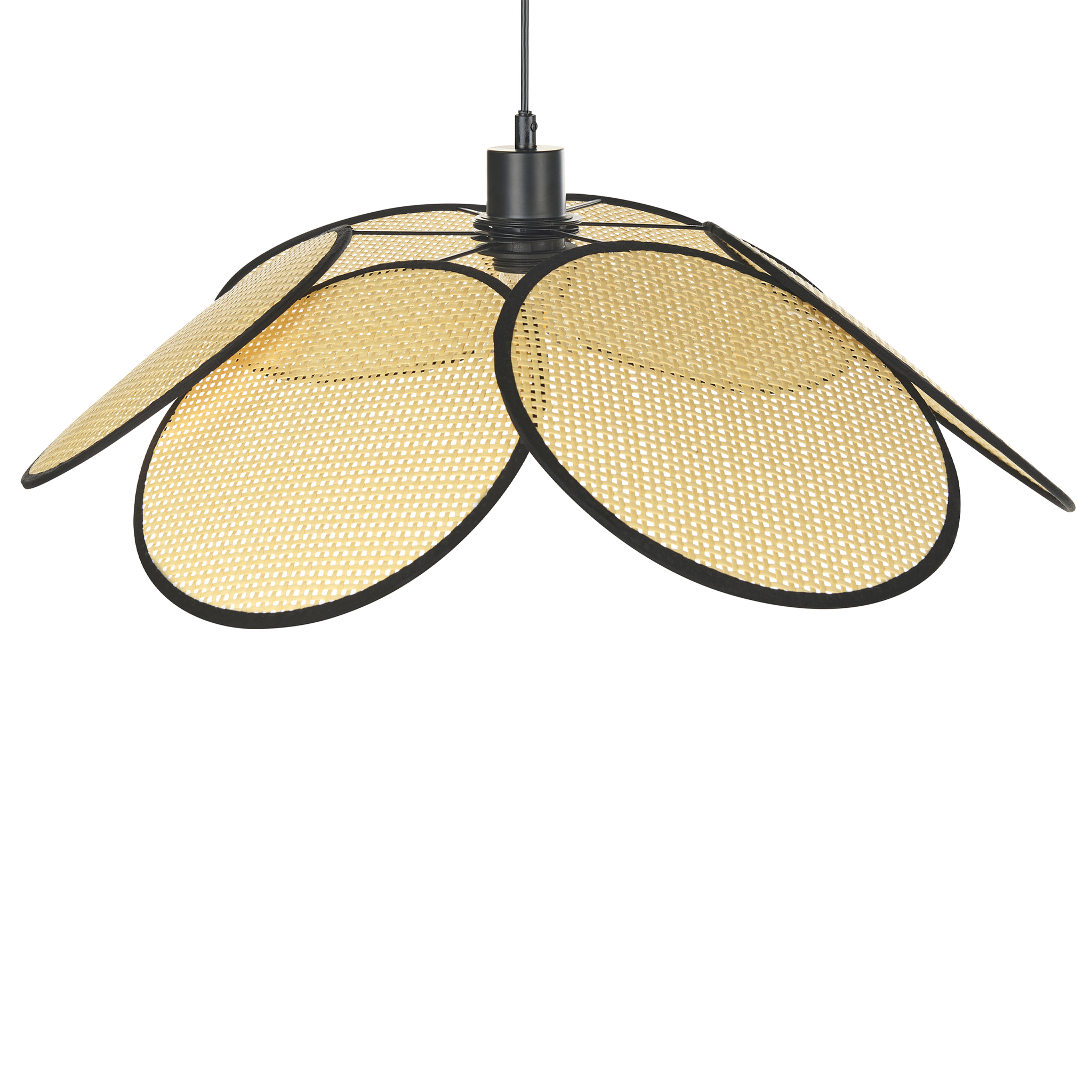 Beliani MEROO - Hanglamp - Zwart/Naturel - Rotan