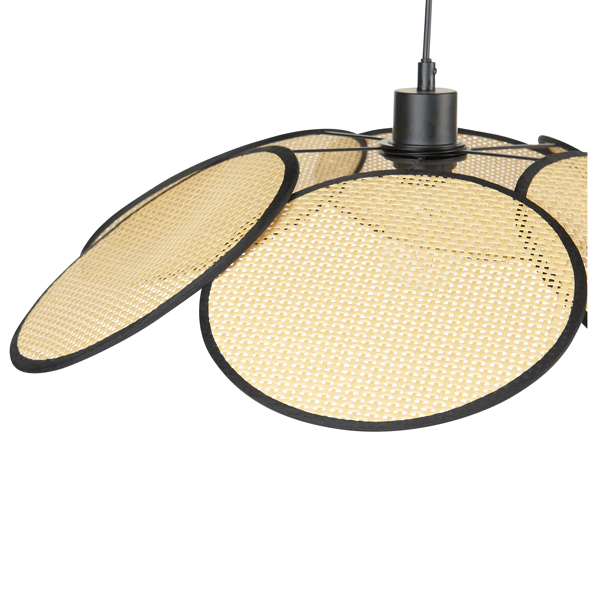 Beliani MEROO - Hanglamp - Zwart/Naturel - Rotan