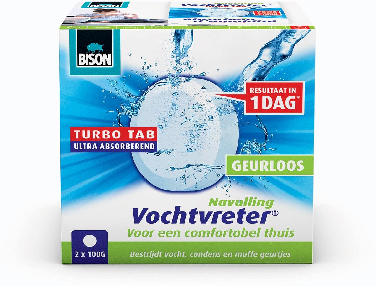 Bison navulling voor ontvochtiger Ambiance, doos van 2 tabs van 100 gram