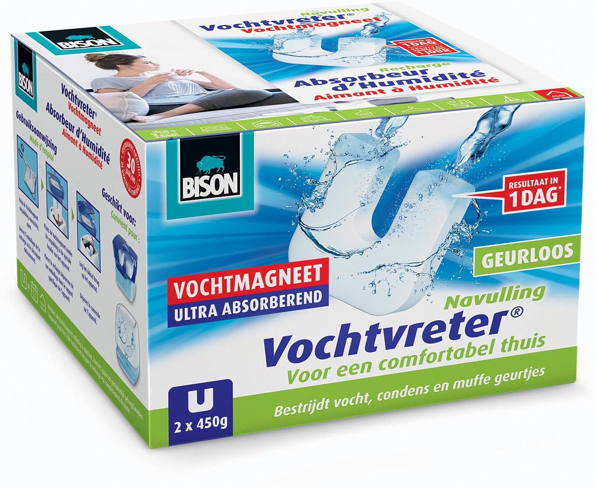 Bison navulling voor ontvochtiger Ambiance, doos van 2 tabs van 450 gram