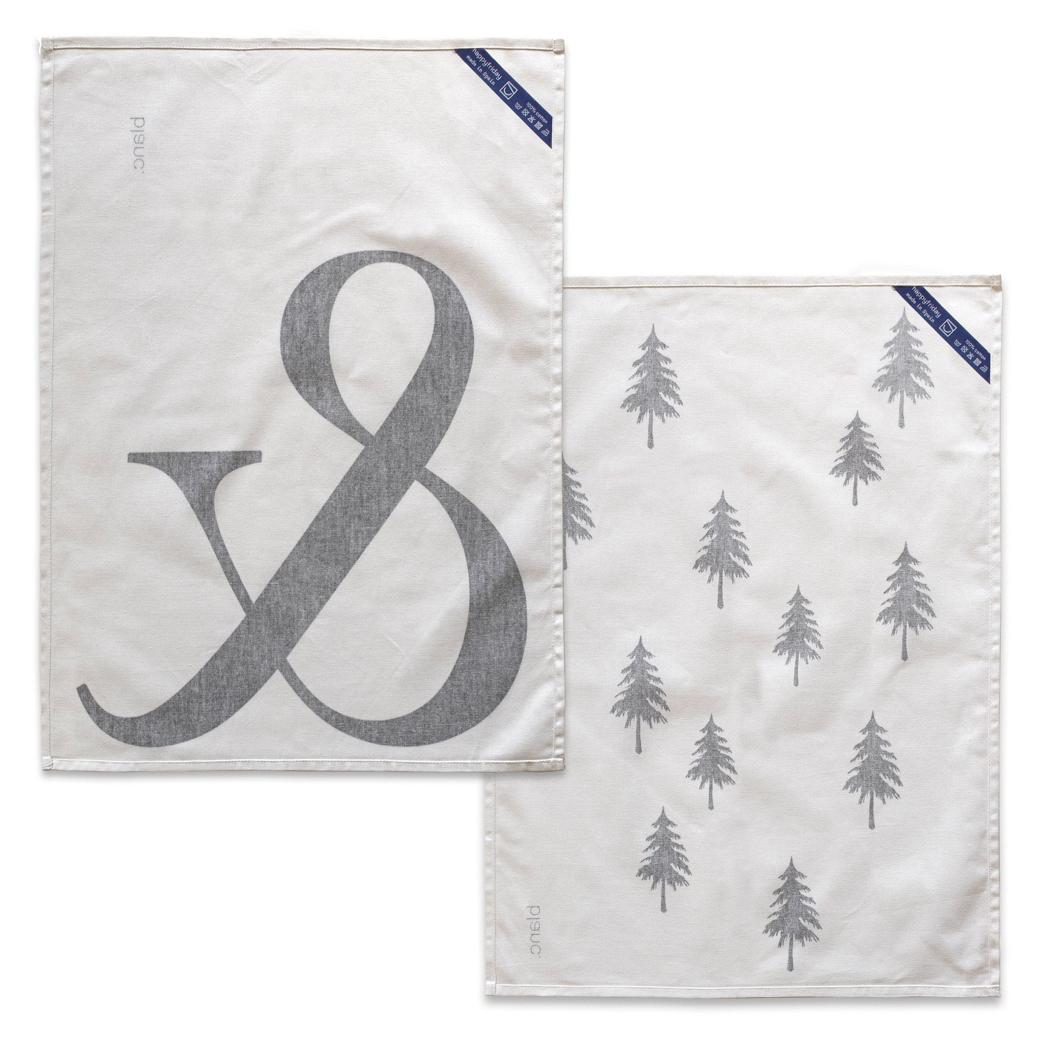 Happy Friday Tea towel (2 pc) Ampersand 70x50 cm Multicolor