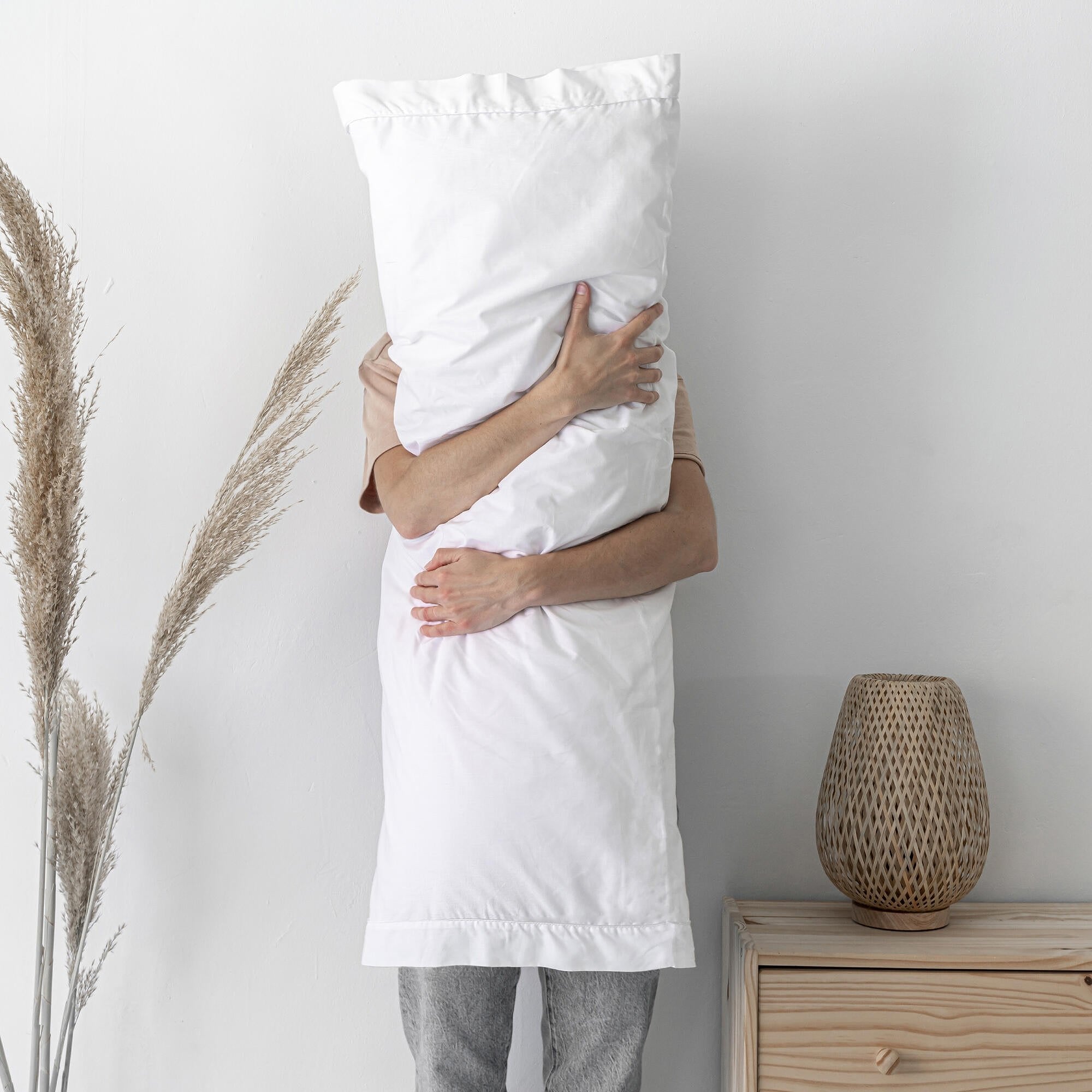 Happy Friday Pillow cover Basic 200 TC 50x75 cm (x2) White
