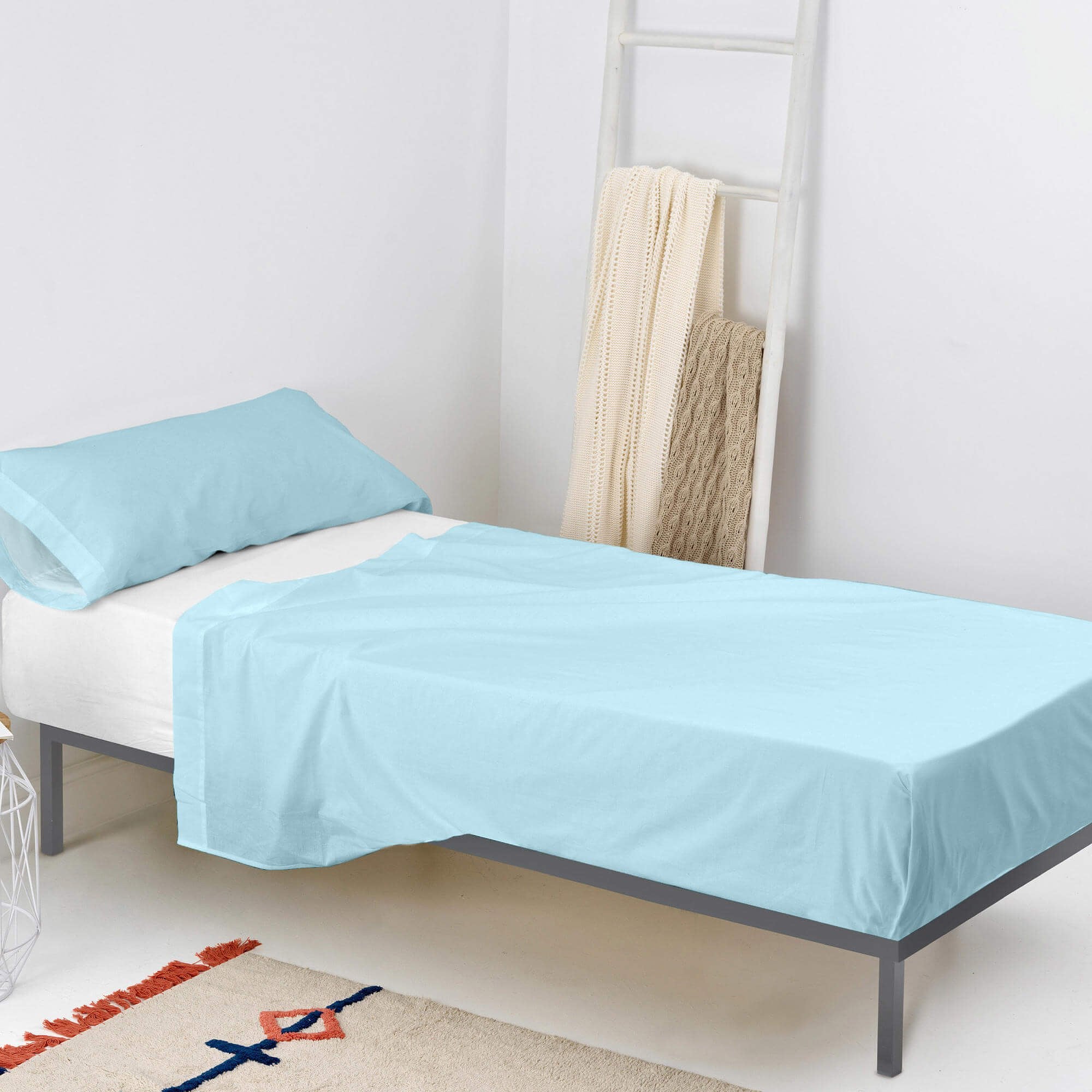 Happy Friday Sheet set 2 pieces Basic 180x270 cm (Single) Blue