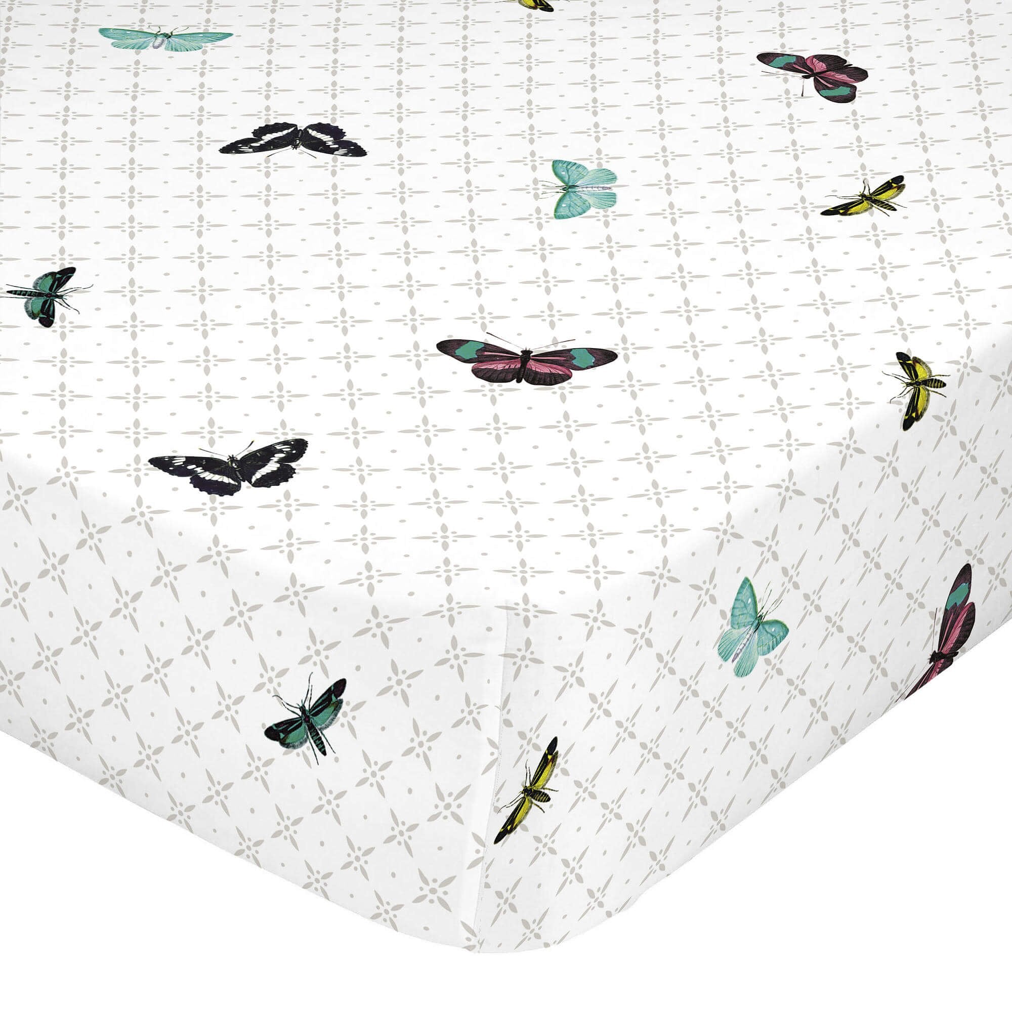 Happy Friday Fitted sheet Birds of paradise 90x200x32 cm (Single) Multicolor