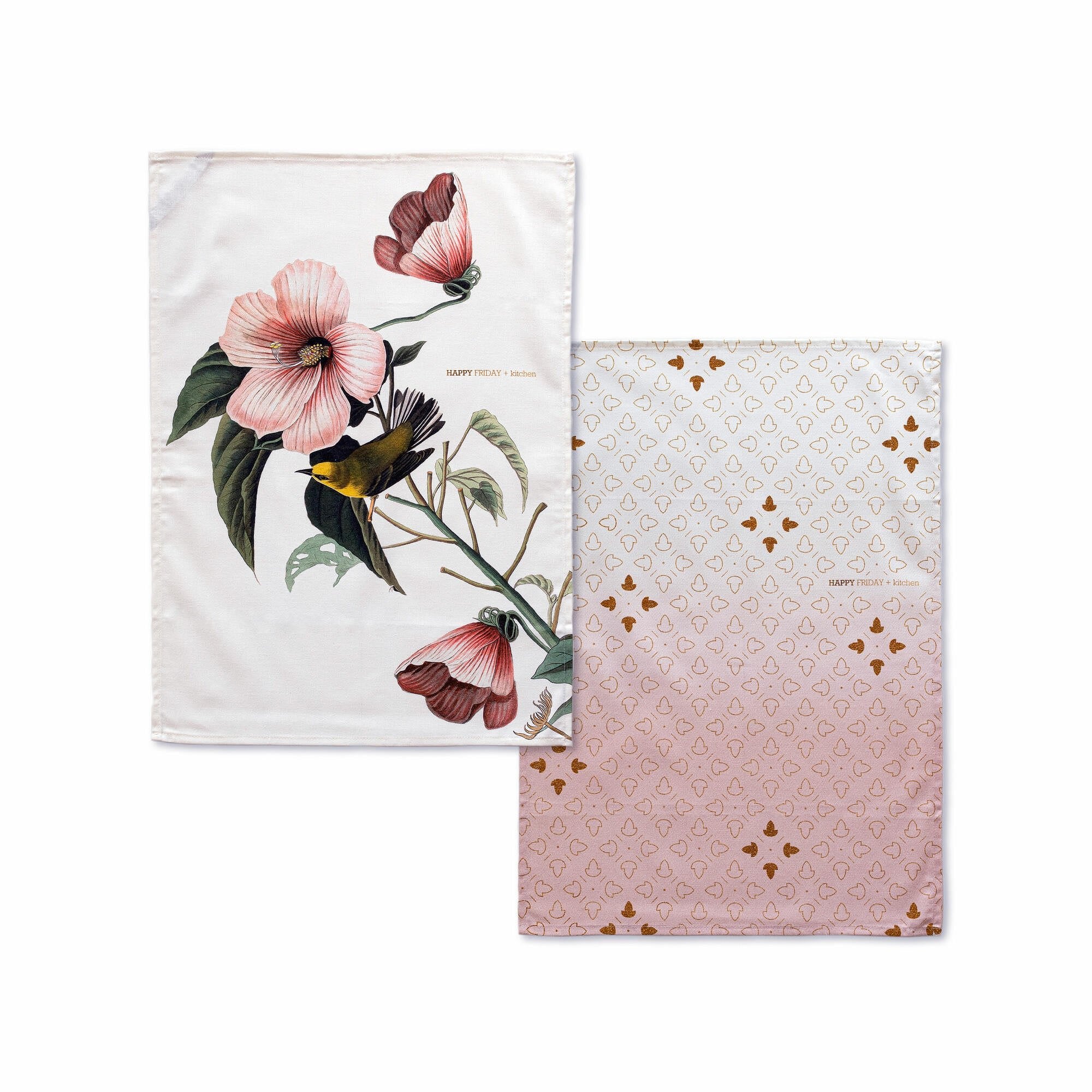 Happy Friday Tea towel (2 pc) Blooming 70x50 cm Multicolor