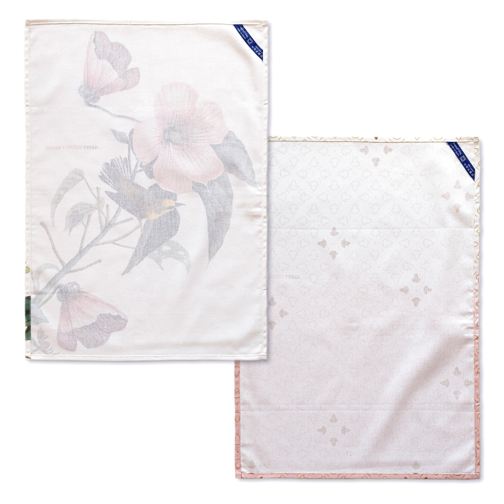 Happy Friday Tea towel (2 pc) Blooming 70x50 cm Multicolor