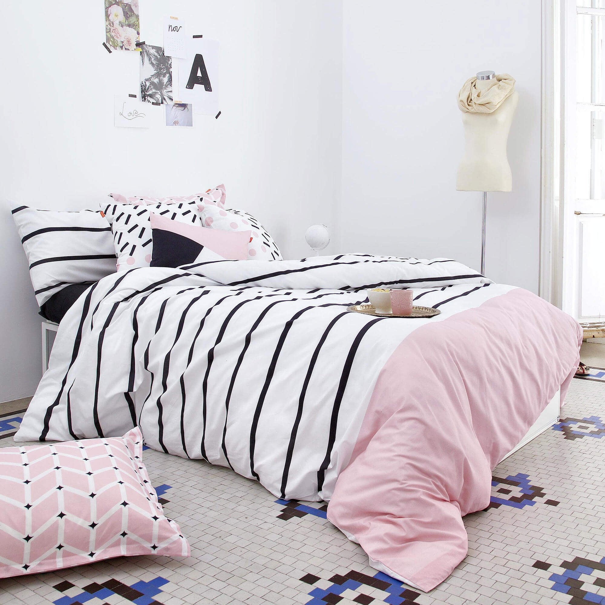 Happy Friday Duvet cover Blush 200x200 cm (Double) Multicolor