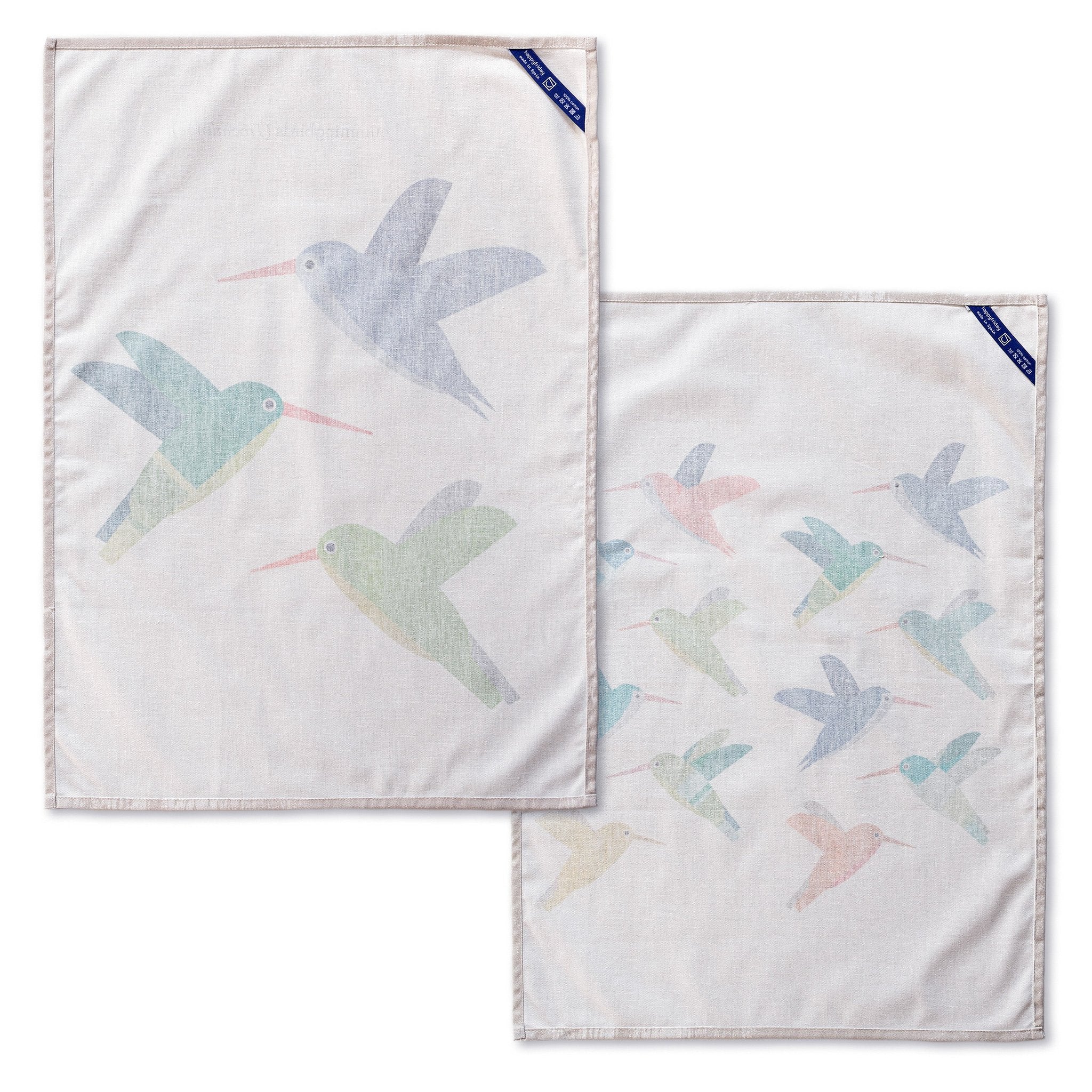 Happy Friday Tea towel (2 pc) Colibri 70x50 cm Multicolor