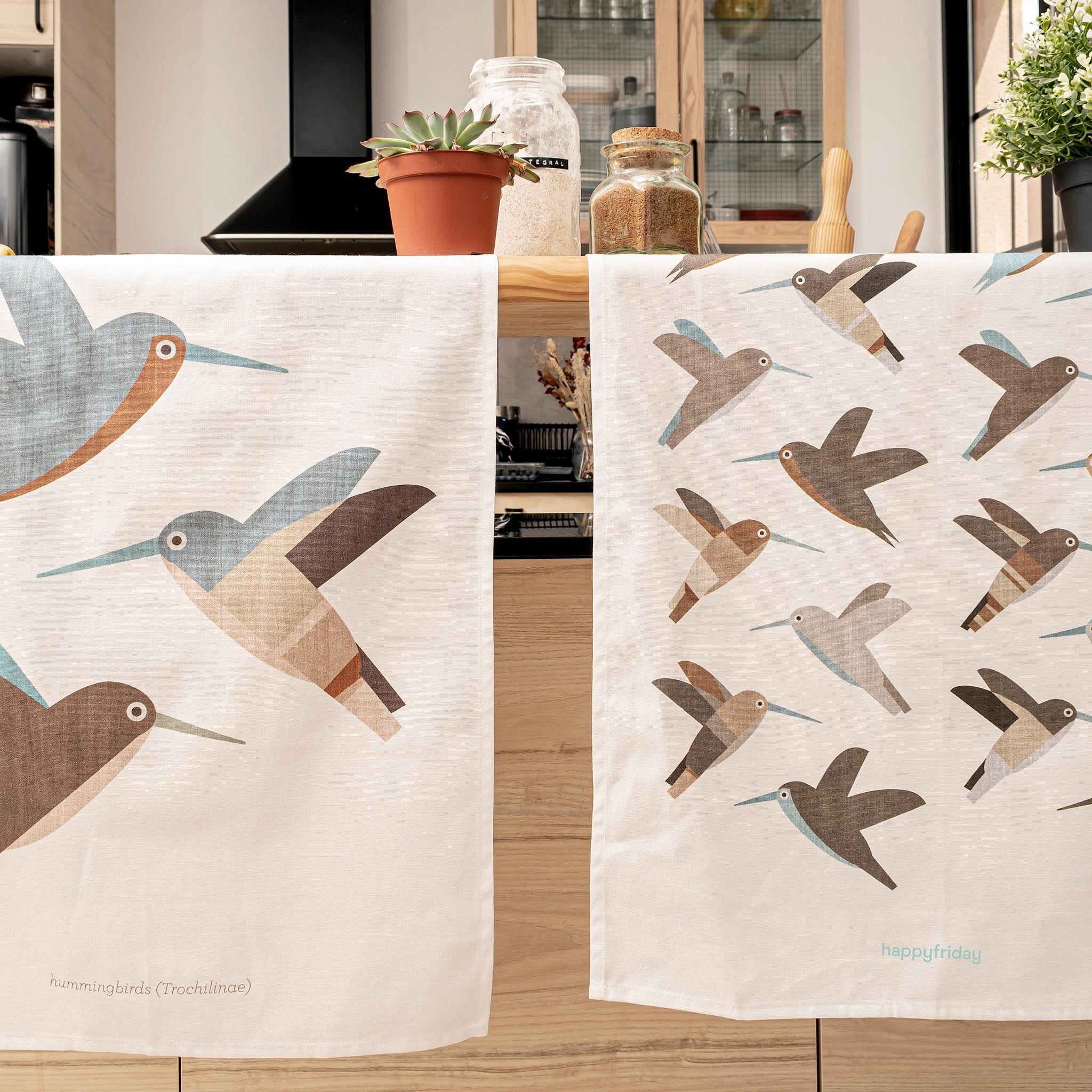 Happy Friday Tea towel (2 pc) Colibri delphinae 70x50 cm Multicolor
