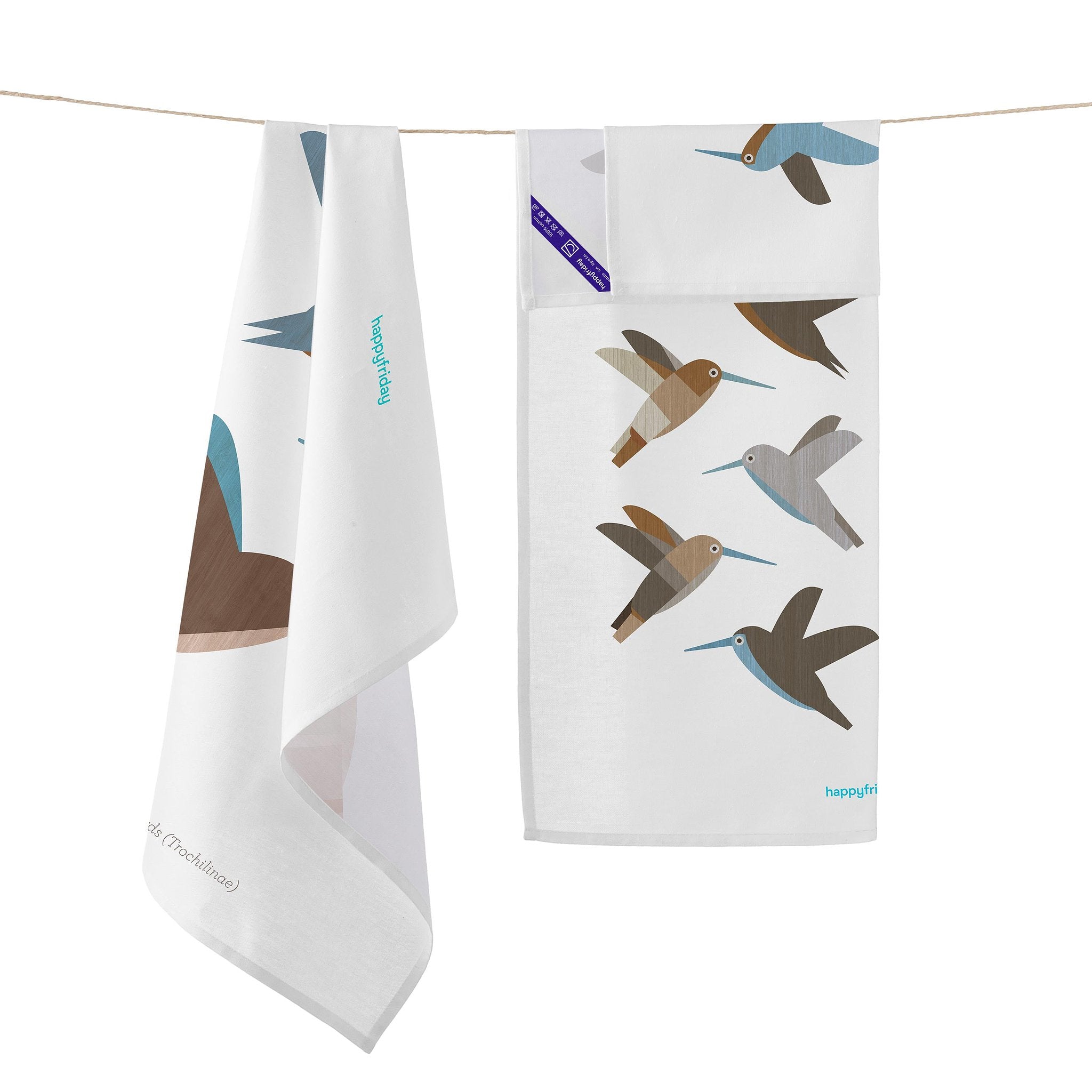 Happy Friday Tea towel (2 pc) Colibri delphinae 70x50 cm Multicolor