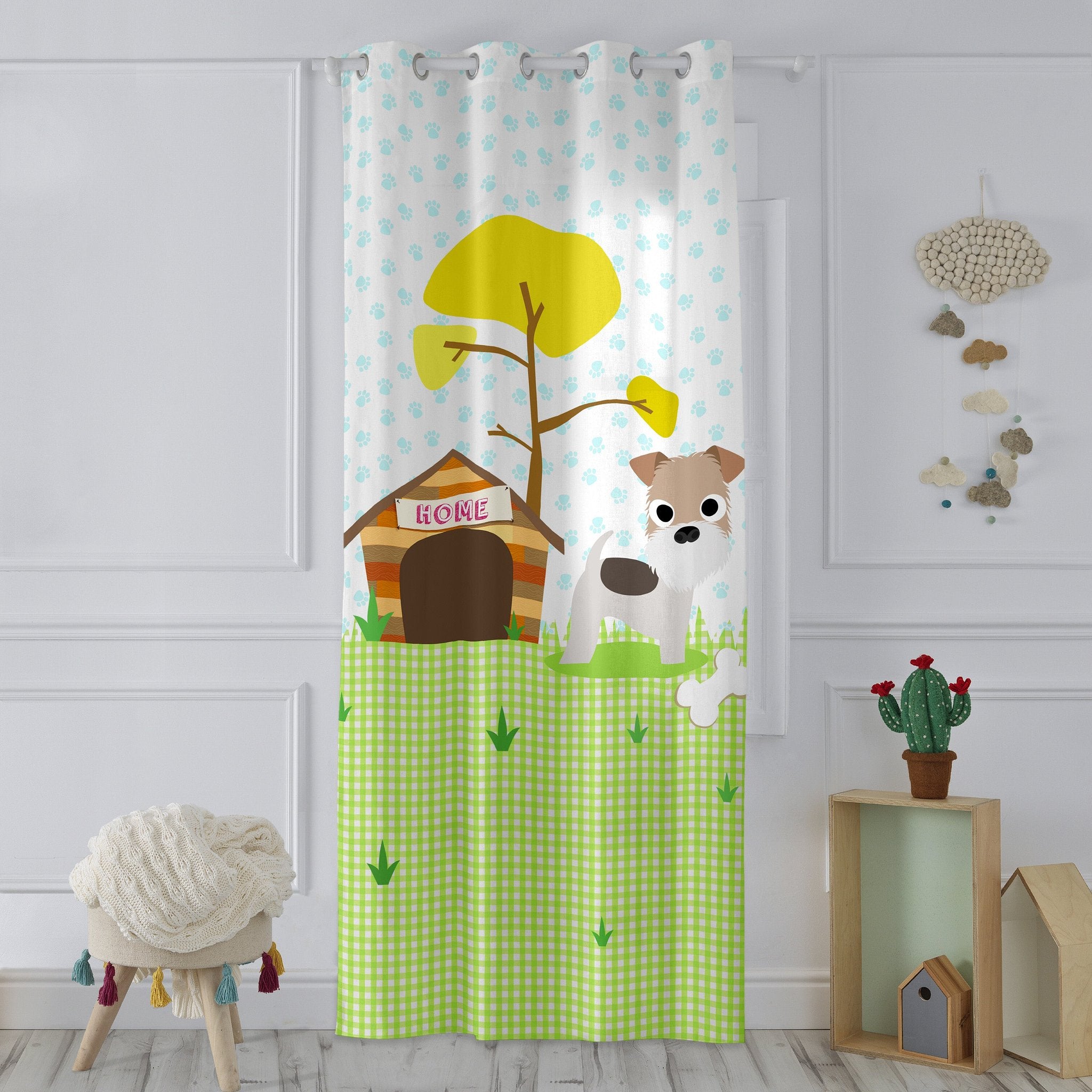 Happy Friday Curtain Dogs 140x265 cm Multicolor